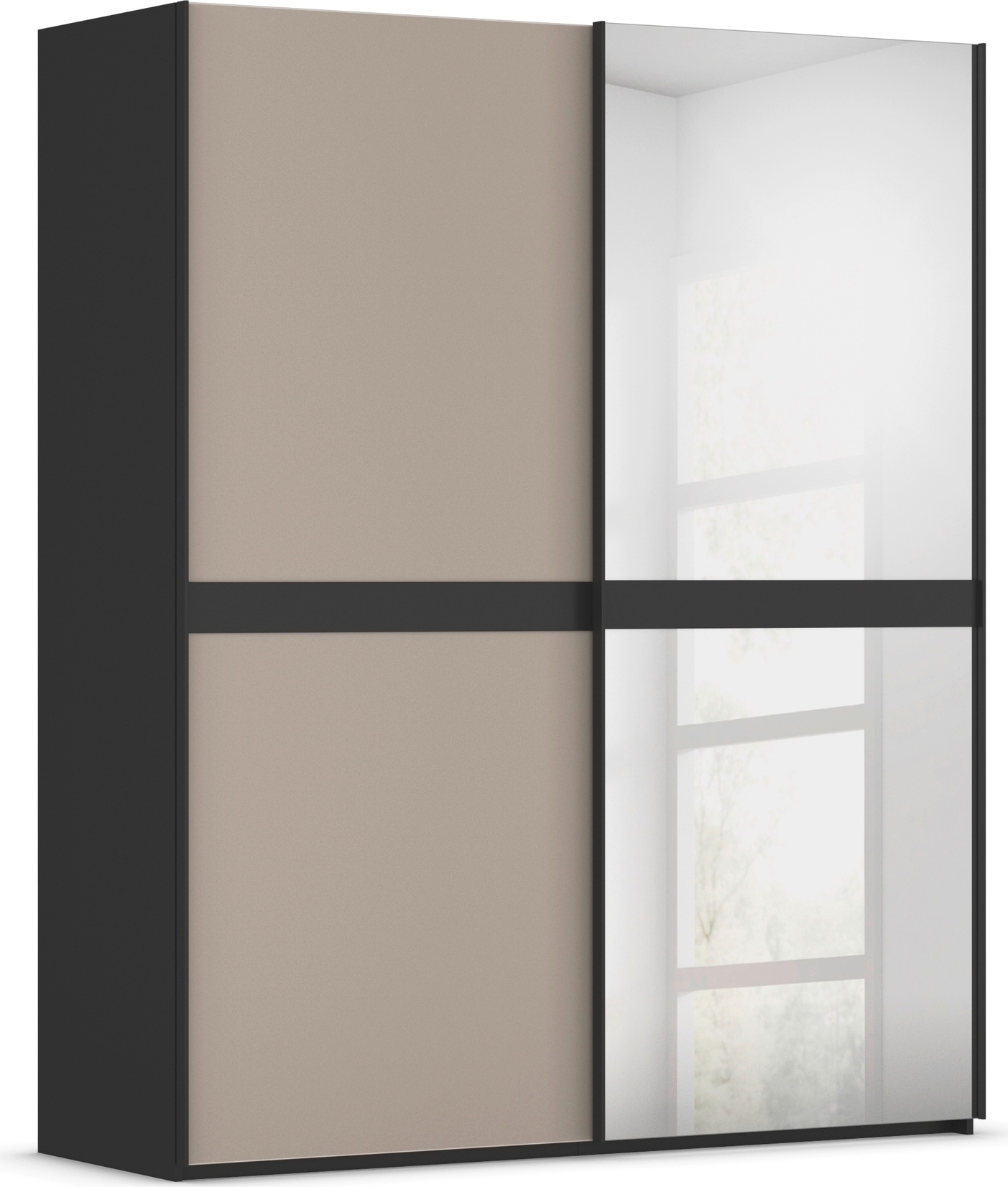 rauch "Kleiderschrank Schrank Garderobe Schlafzimmerschrank SCALE-LINE" edle Optik mit Bauchbinde mit Glas/Spiegel-Front MADE IN GERMANY