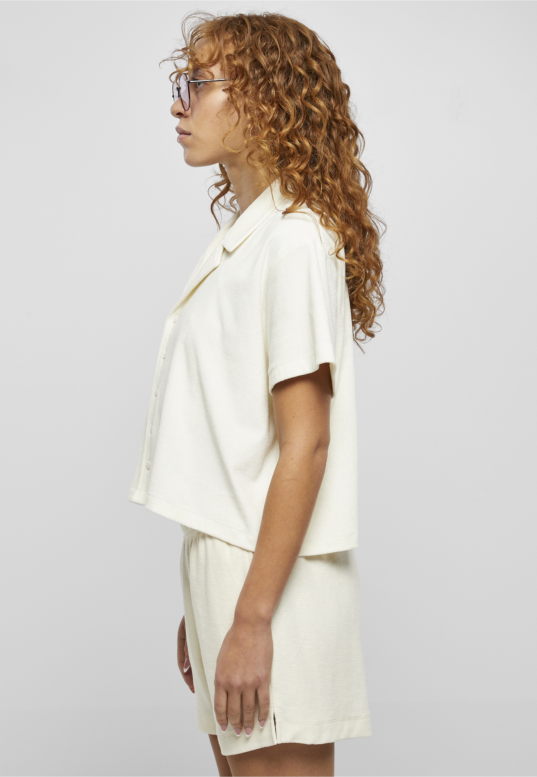 URBAN CLASSICS Kurzarmshirt »Urban Classics Damen Ladies Towel Resort Shirt« 1