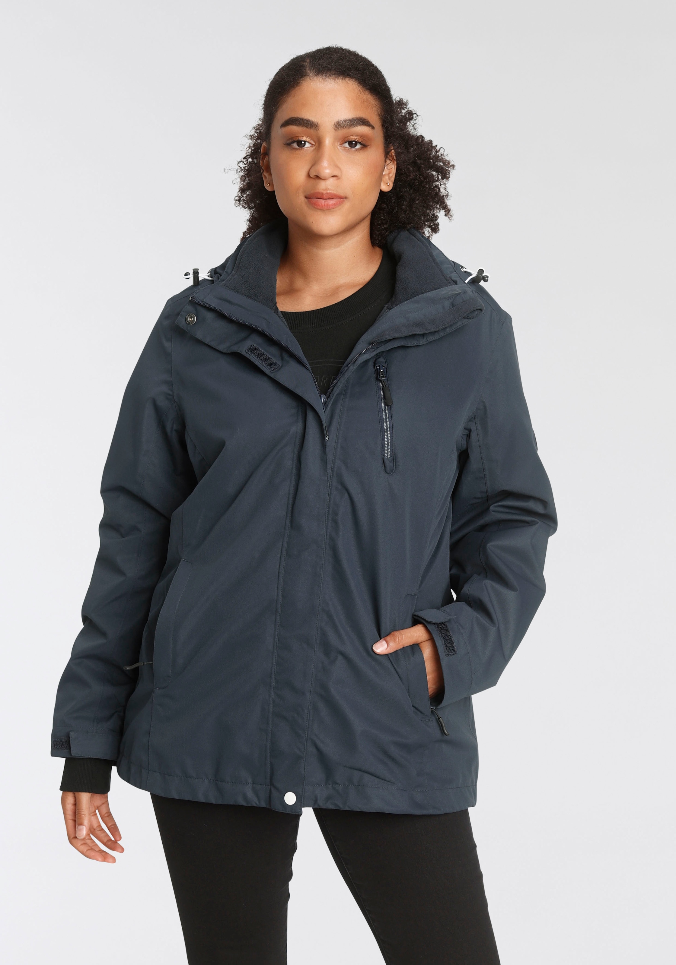 Polarino 3-in-1-Funktionsjacke 2 Stk. tlg. mit Kapuze Außenjacke: 3.000mm W günstig online kaufen