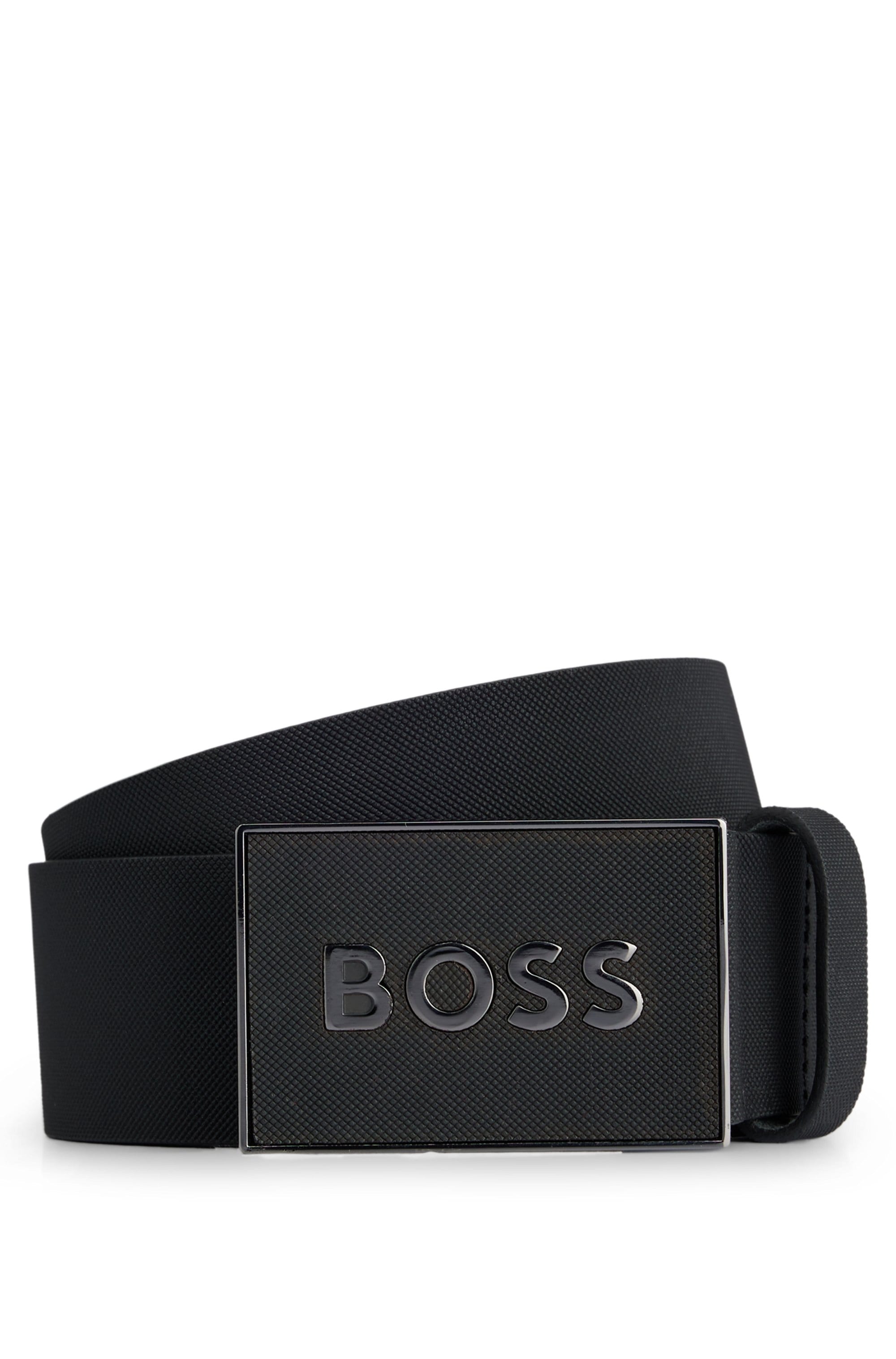 BOSS Ledergürtel »Boss Icon-S1 Sz40« mit großem BOSS Schriftzug auf der Schnalle