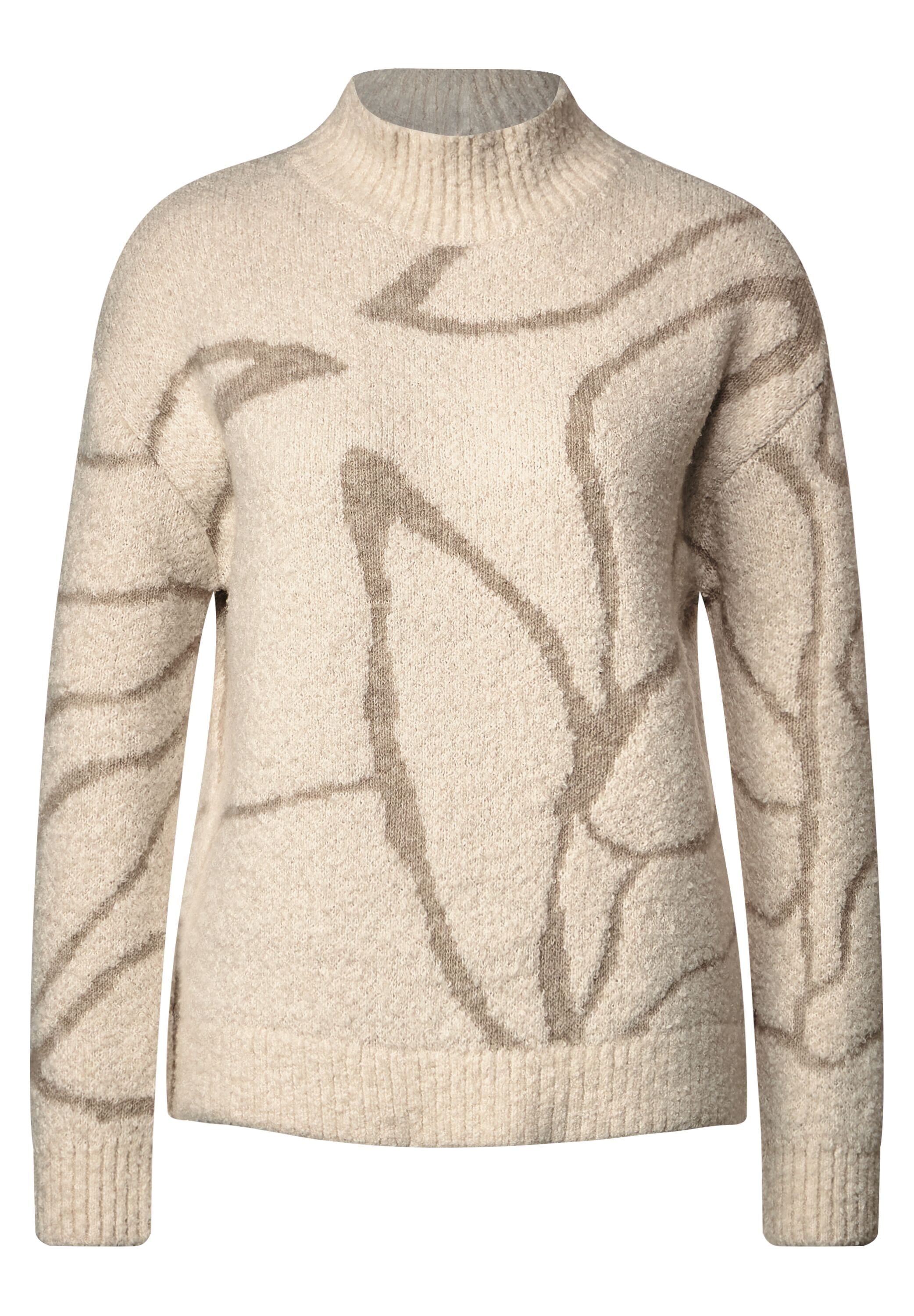STREET ONE Strickpullover »Boucle Dessin Sweater«, mit Stehkragen bestellen  | BAUR