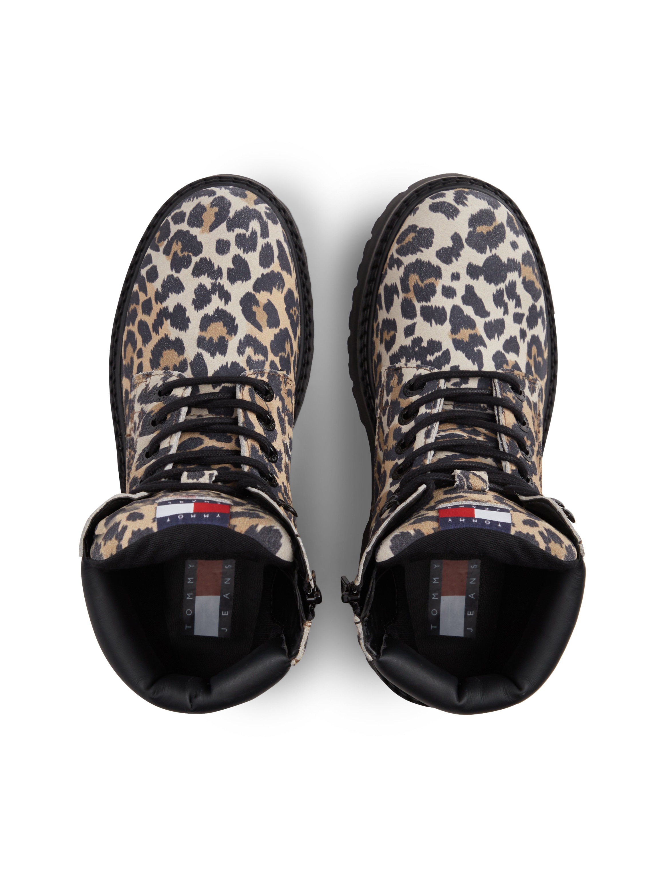 Tommy Jeans Schnürboots »TJW PLATFORM CHEETAH BOOTS«  Blockabsatz, Plateau, Stiefelette im coolen Geparden-Look