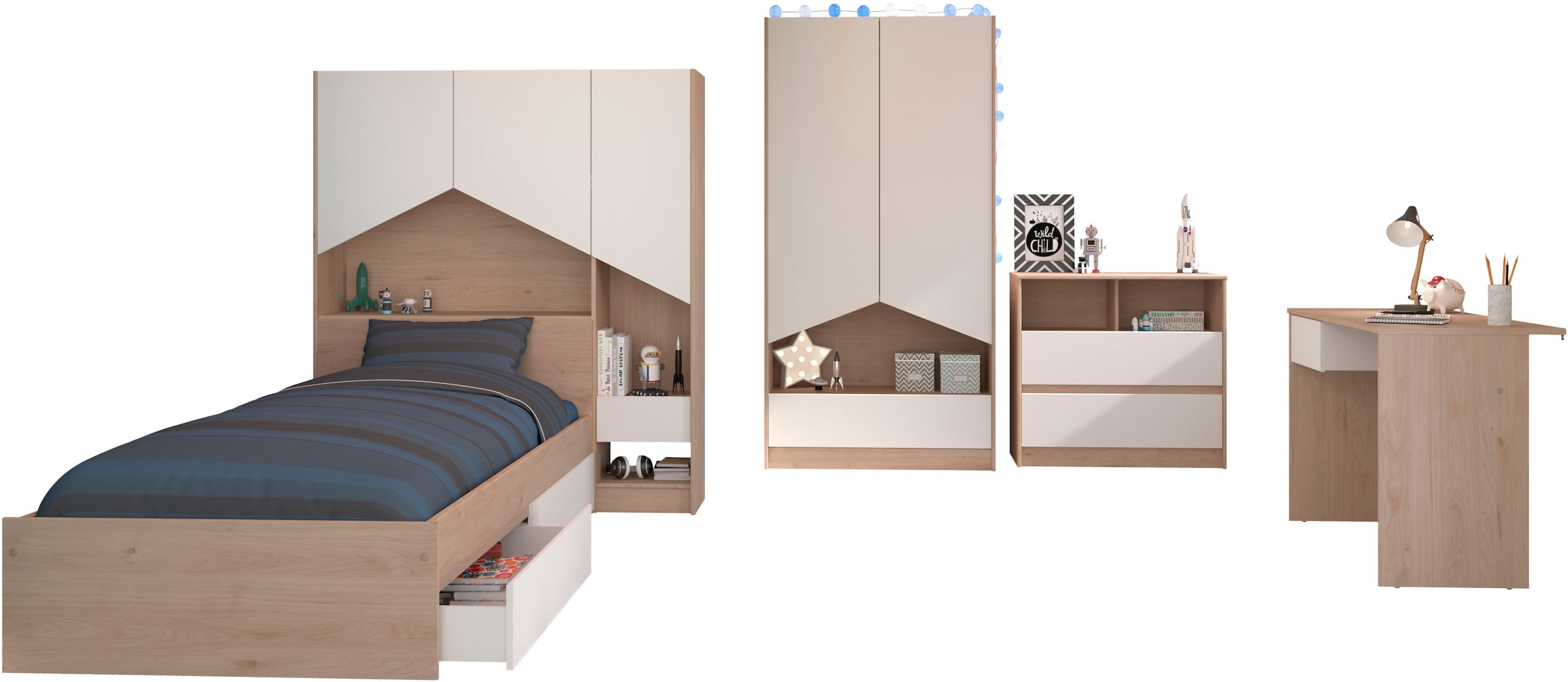 Parisot Jugendzimmer-Set, (Set, 6 tlg.)