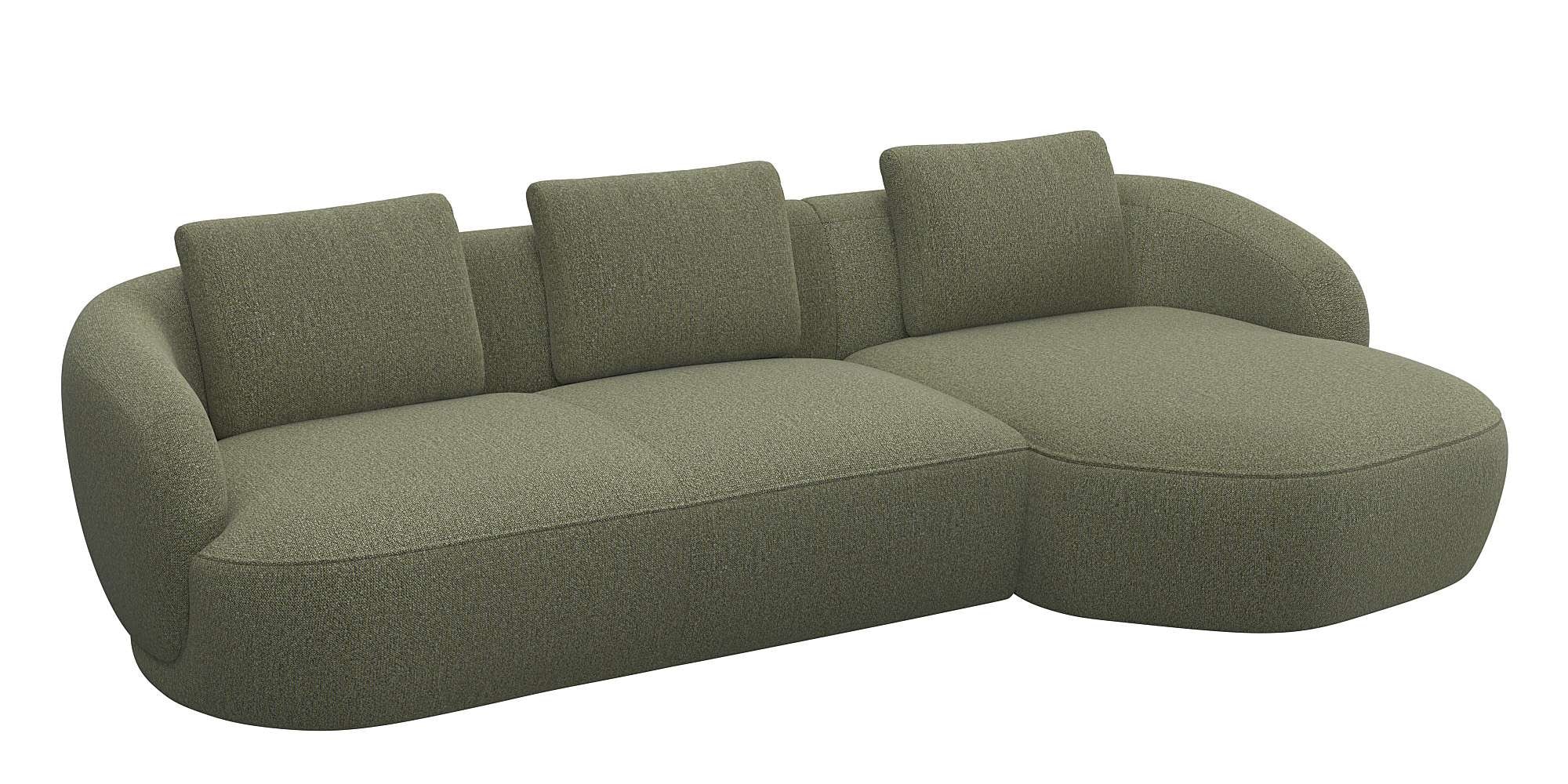 FLEXLUX Wohnlandschaft "Torino, rund, L-Form, Sofa-Ecke mit Recamiere, Long günstig online kaufen