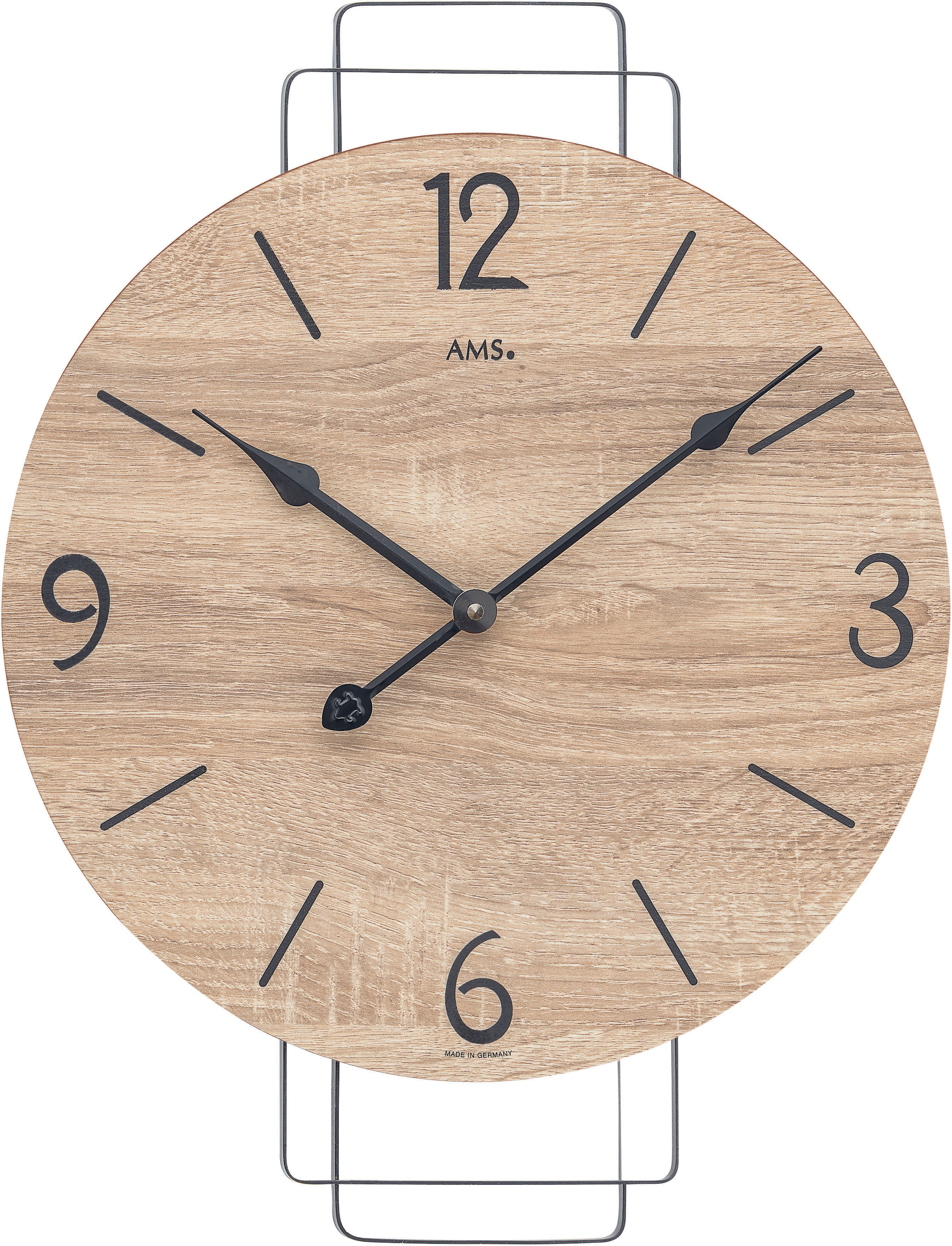 AMS Wanduhr, Made in Germany,Wohnzimmer,Esszimmer,Küche,Arbeitszimmer,Büro,Flur