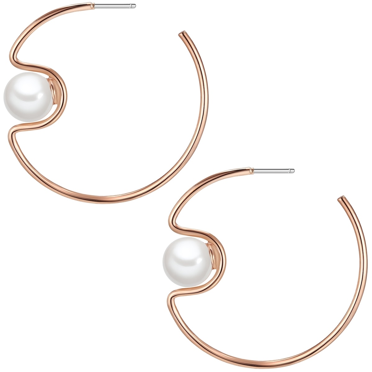 Yokoamii Paar Creolen »Set: Y74« Creolen Muschelkernperle weiß