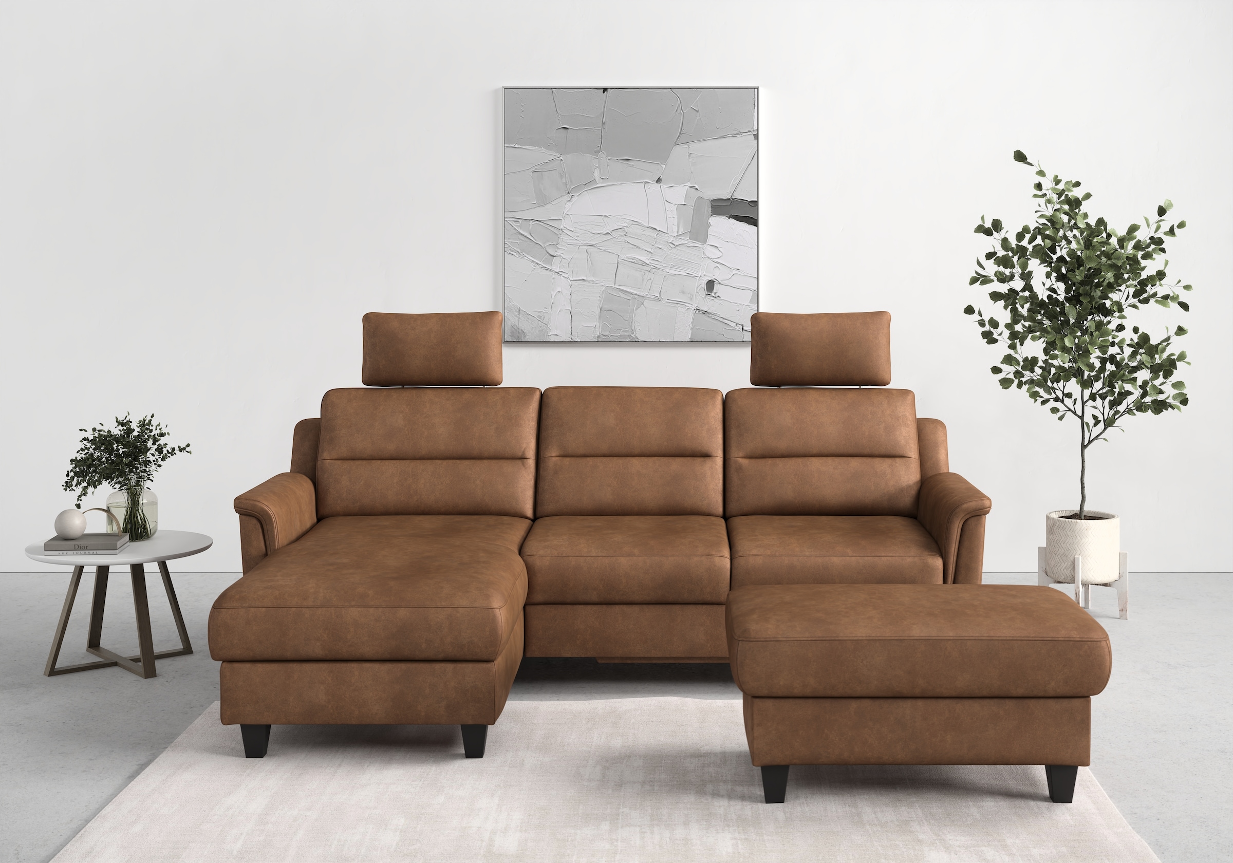 sit&more Ecksofa "Farö L-Form" inklusive Federkern, wahlweise mit Schlaffunktion und Bettkasten