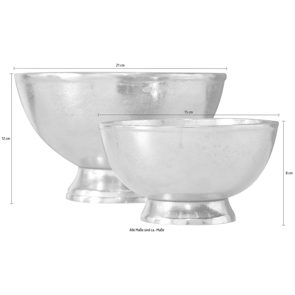 Home affaire Dekoschale »Flaire, silber«, (Set, 2 St.)