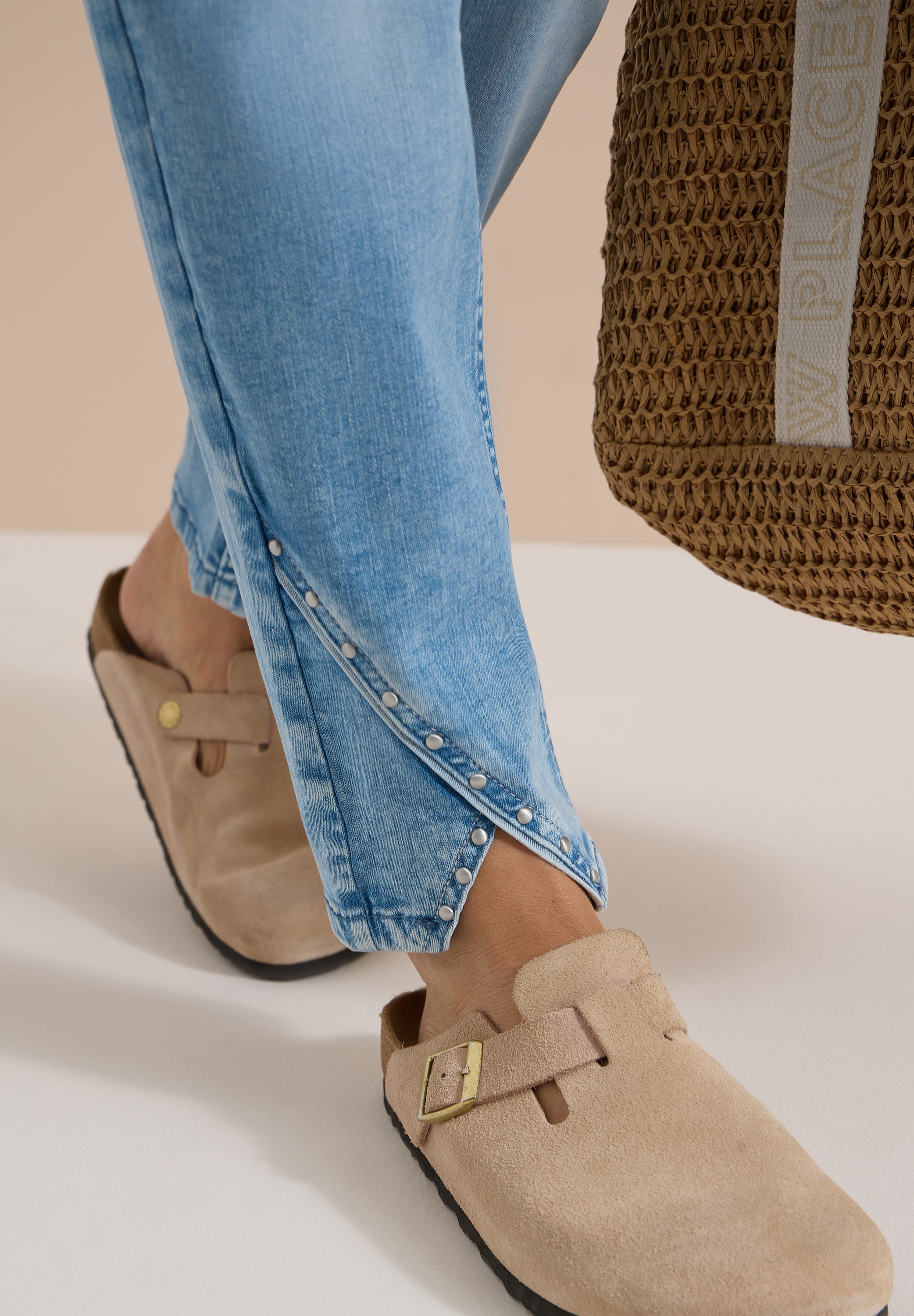 Cecil Straight-Jeans »Style Scarlett« mit Nietendetails / 5-Pocket-Style / Stretch