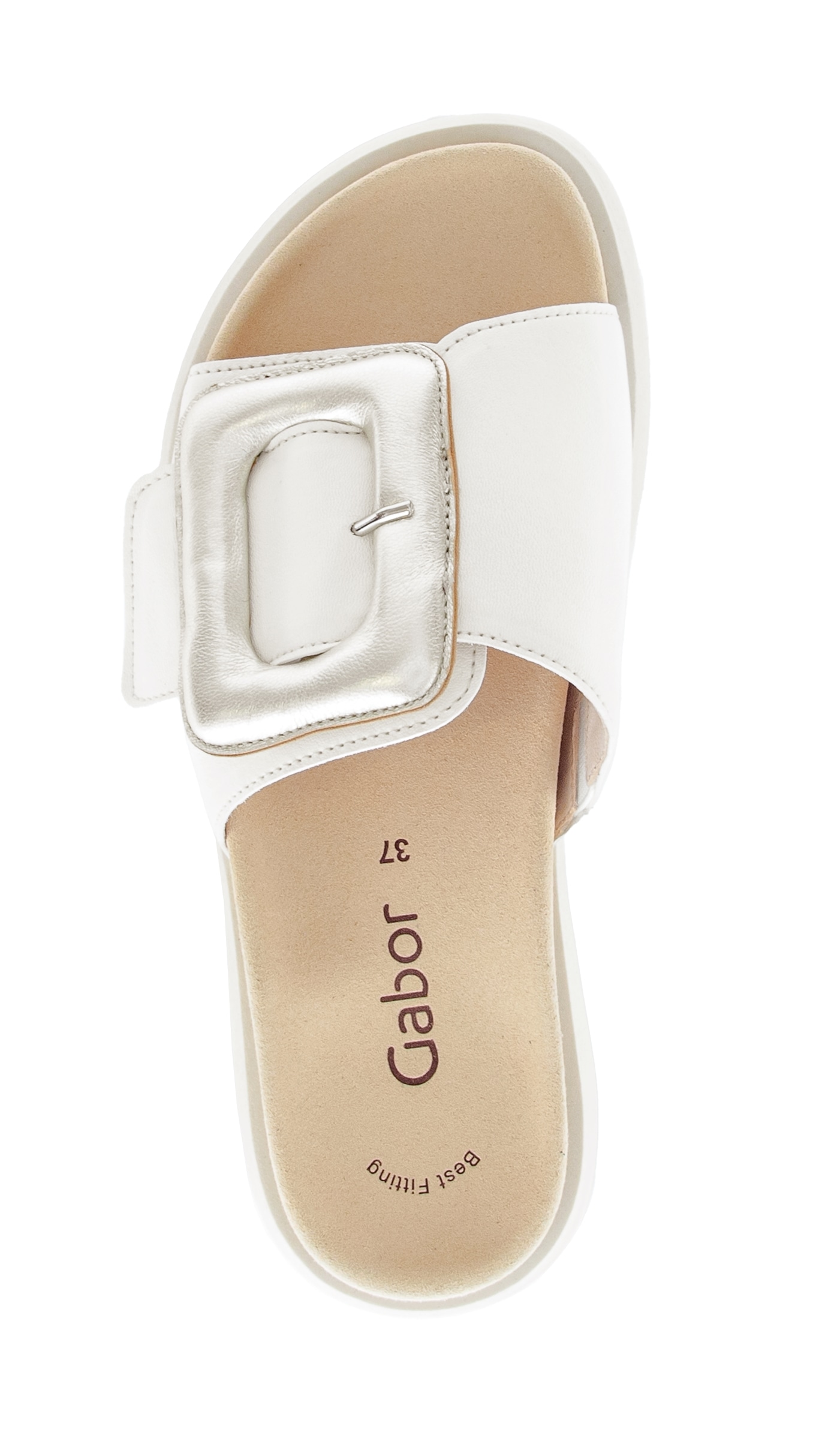 Gabor Pantolette  Plateau, Schlupfschuh, Sommerschuh mit großer Zierschnalle