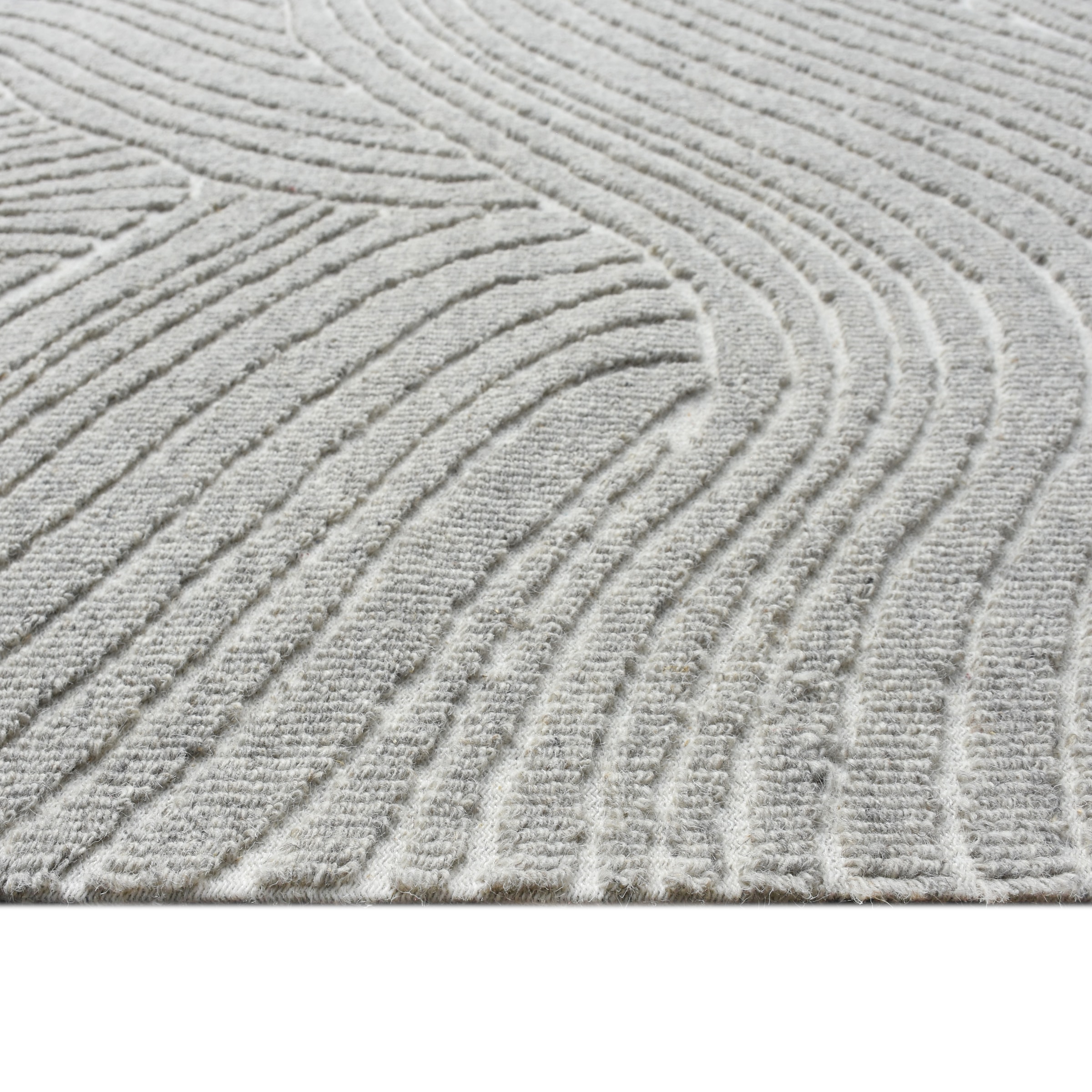 my home Wollteppich »Falun, Wolle, Hoch-Tief-Struktur, maschinell gewebt« rechteckig 12 mm Höhe einfarbig, Wolle, Teppich, Wohnzimmer, Schlafzimmer, Esszimmer