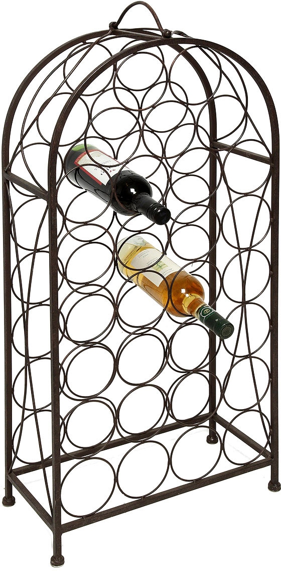 Ambiente Haus Flaschenhalter "Flaschenständer Set 93/85cm- antikbraun"