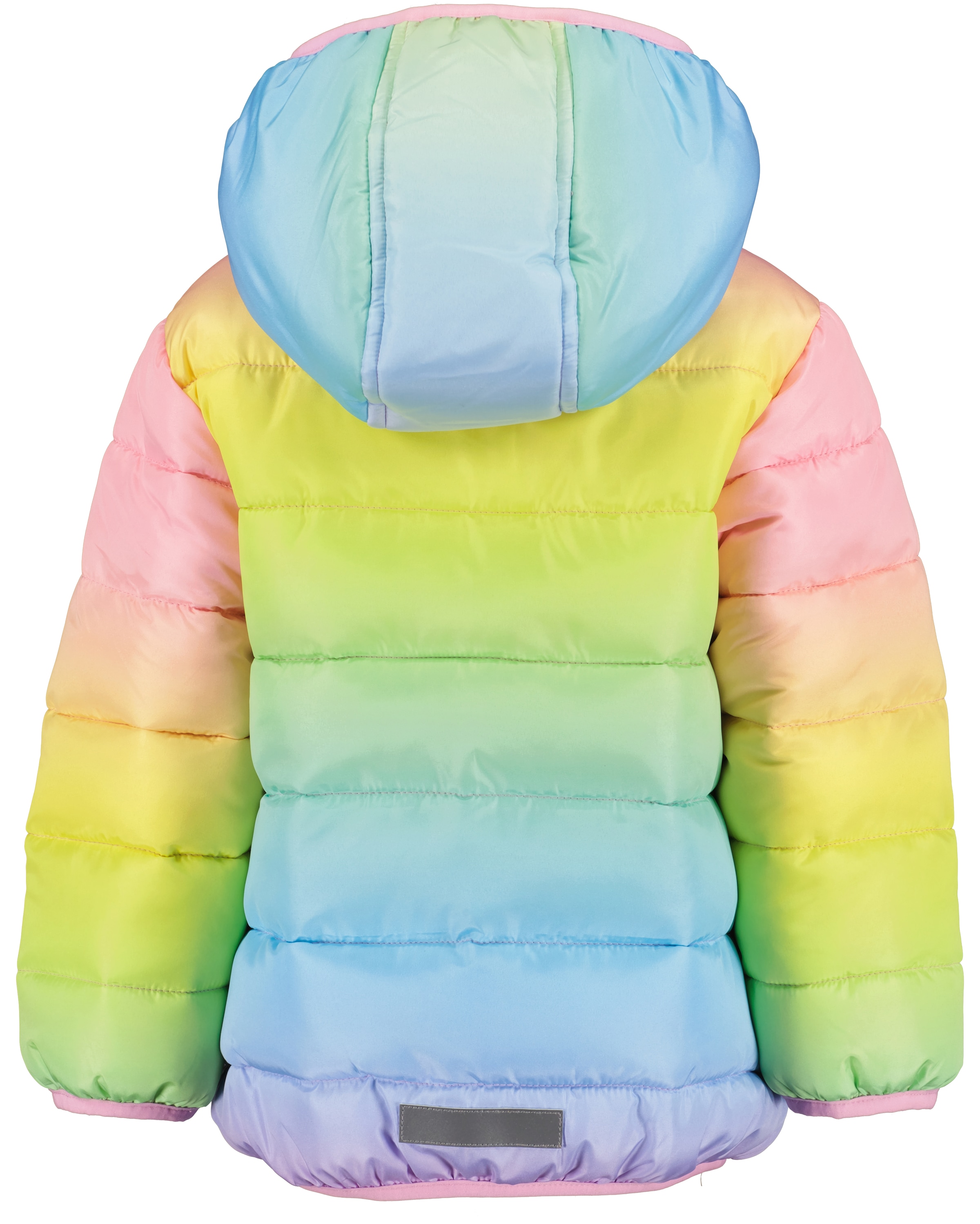 Blue Seven Steppjacke, mit Kapuze, in wunderschönem Farbverlauf und mit Reflektoren