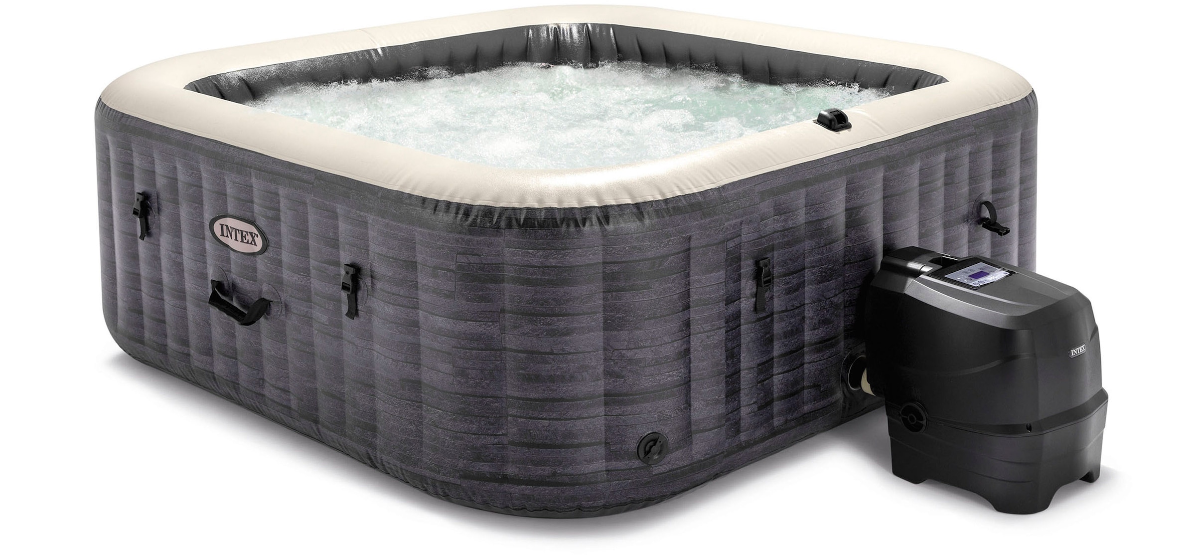 Intex Whirlpool »»PureSpa Greystone Deluxe 4P««, grau, in verschiedenen Größen