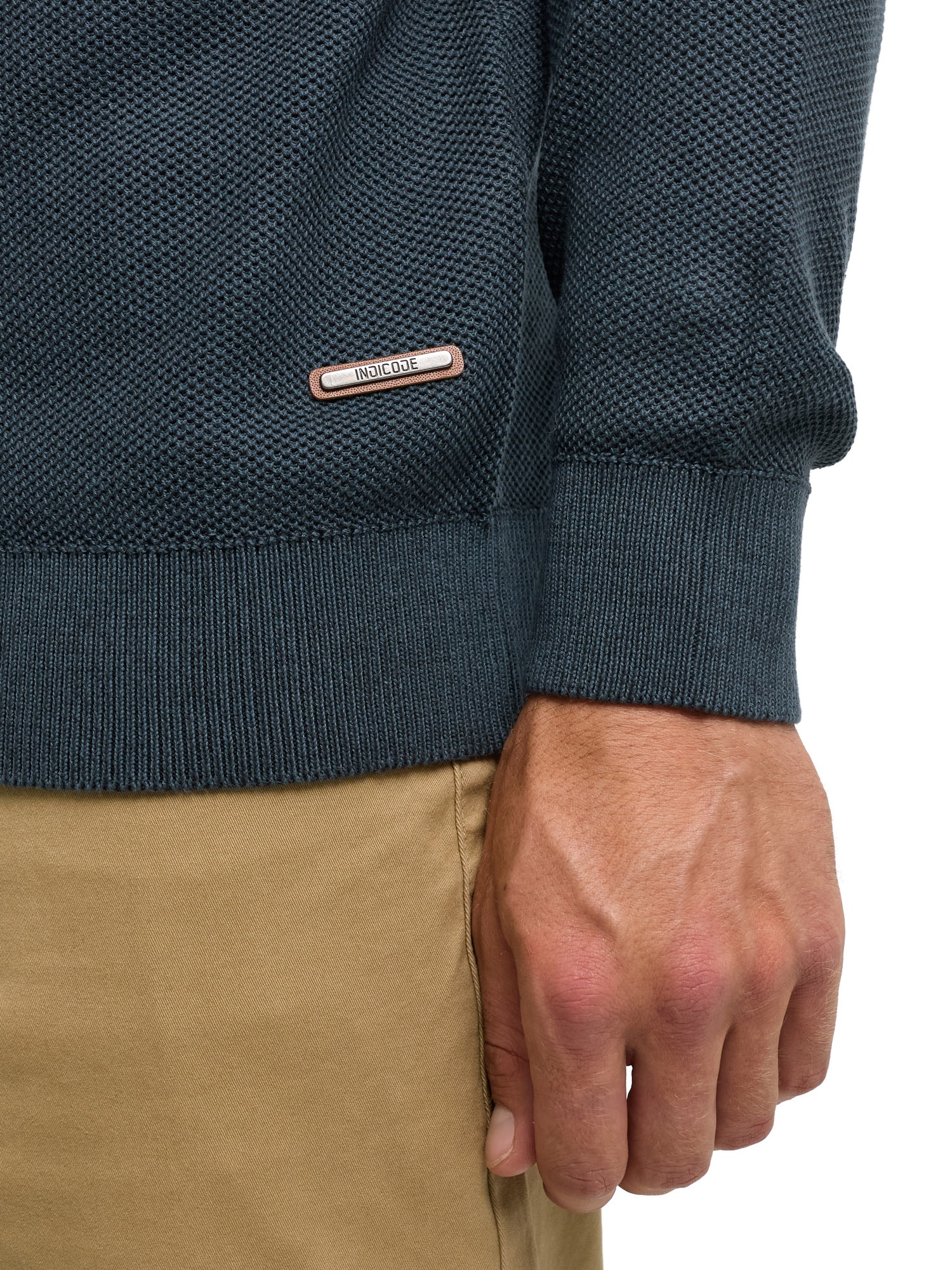 Indicode Rundhalspullover »INJexmon o-neck« Baumwolle, regular fit