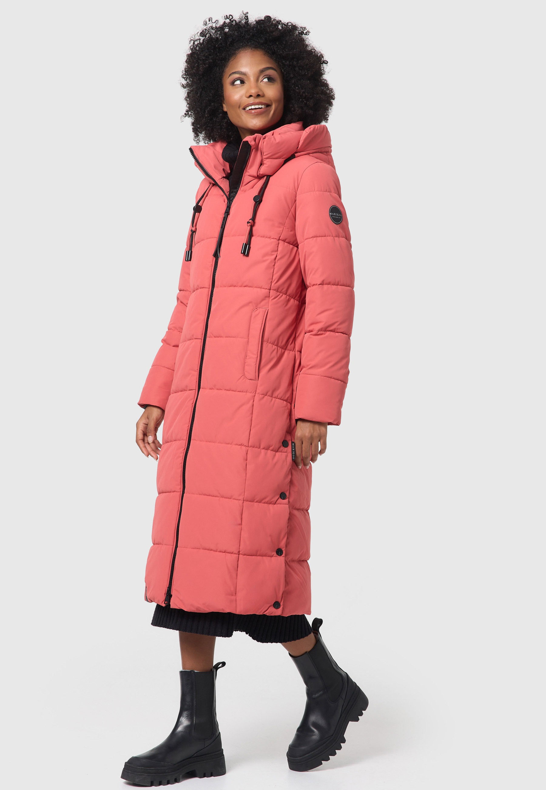 Marikoo Winterjacke »Nadeshikoo XIV«, extra langer Winter Mantel gesteppt