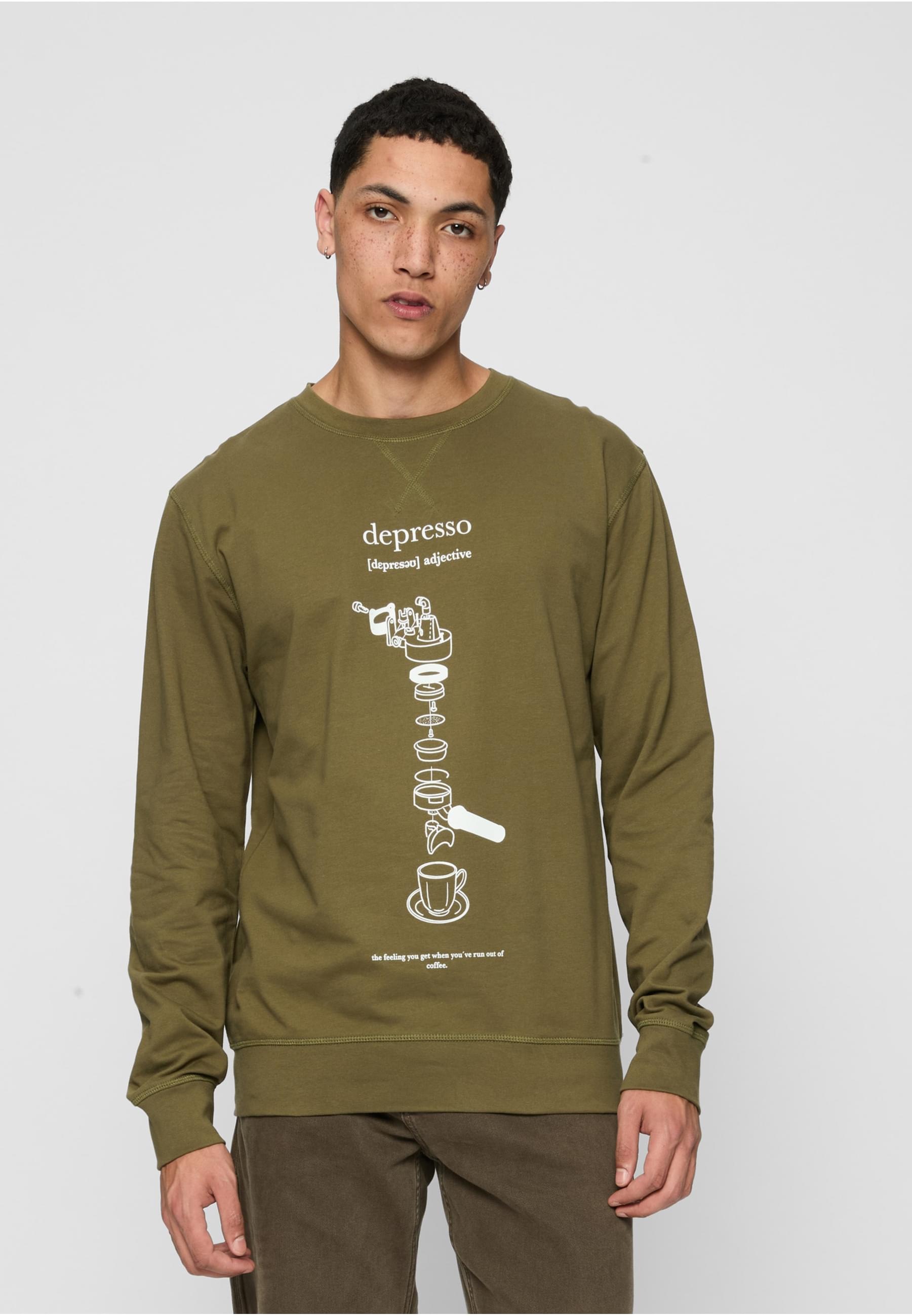MisterTee Rundhalspullover »MisterTee Herren Depresso Crewneck«, (1 tlg.)