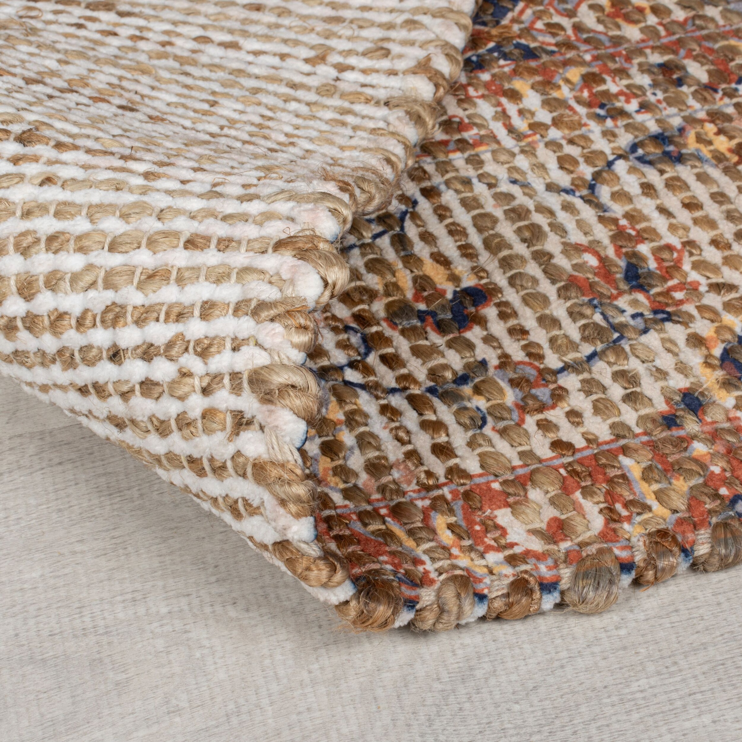 Thumbnail - FLAIR RUGS Teppich "Miley Jute im Vintage-Design" rechteckig 8 mm Höhe Jute Teppich
