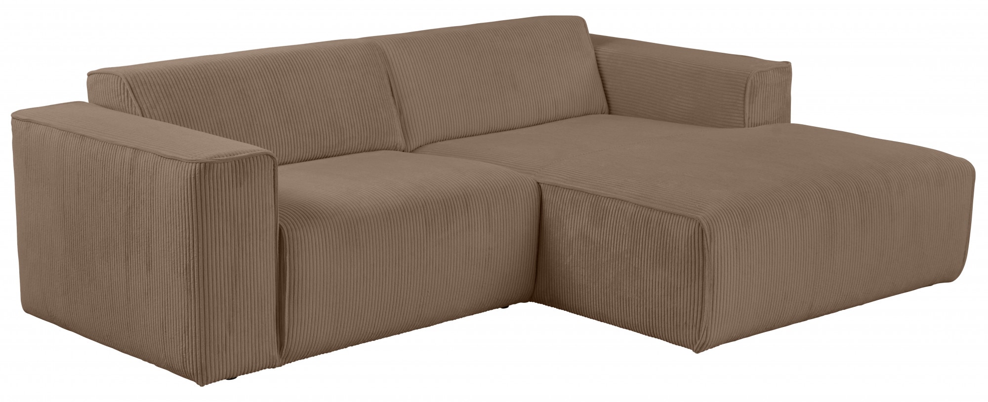 andas Ecksofa »Noord«, mit Kedernaht, Breite 234 cm, Cord, Struktur, Webstoff