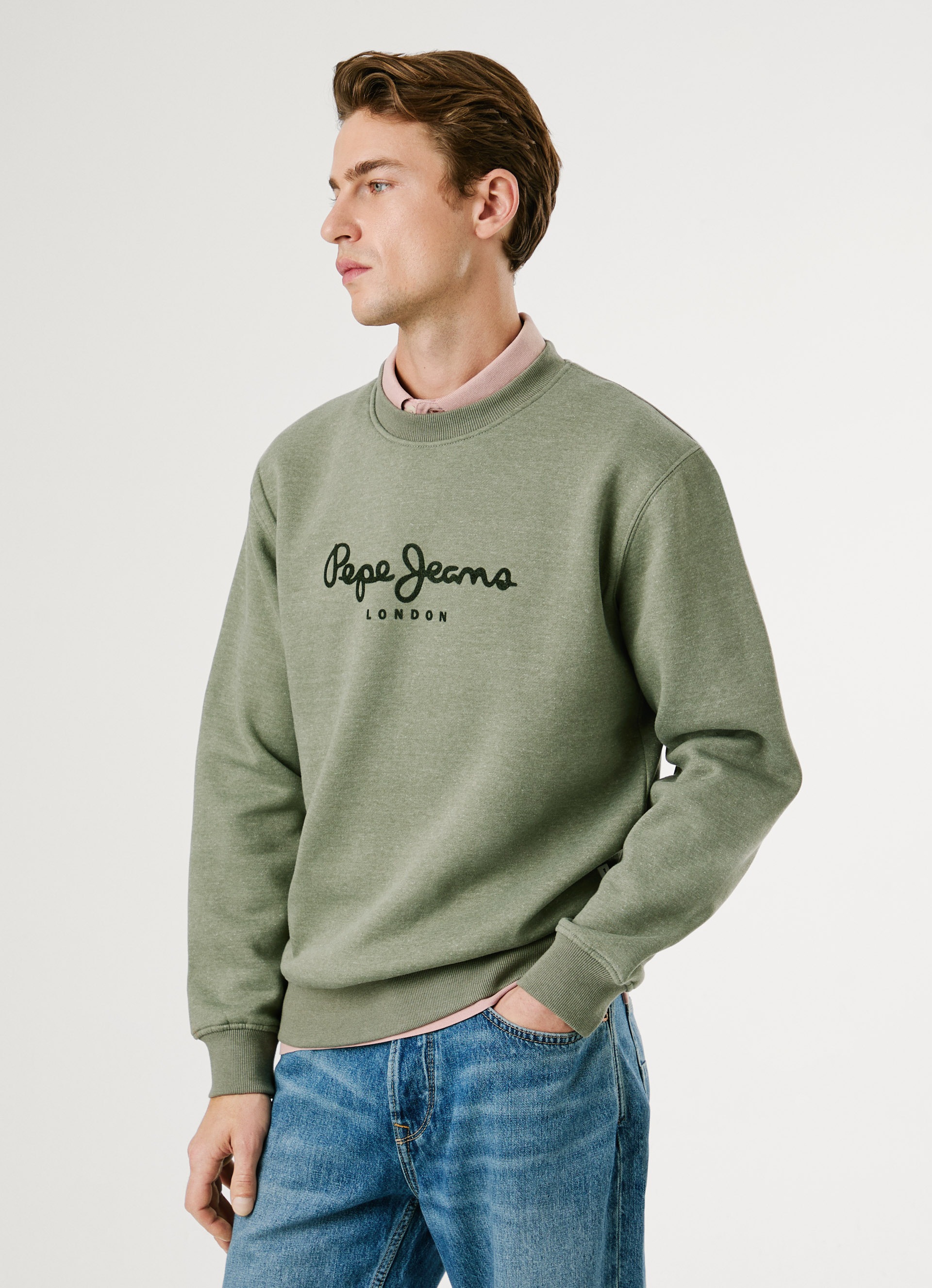 Pepe Jeans Sweatshirt "MACBETH MELANGE CREW", Rundhalsausschnitt, Logo günstig online kaufen