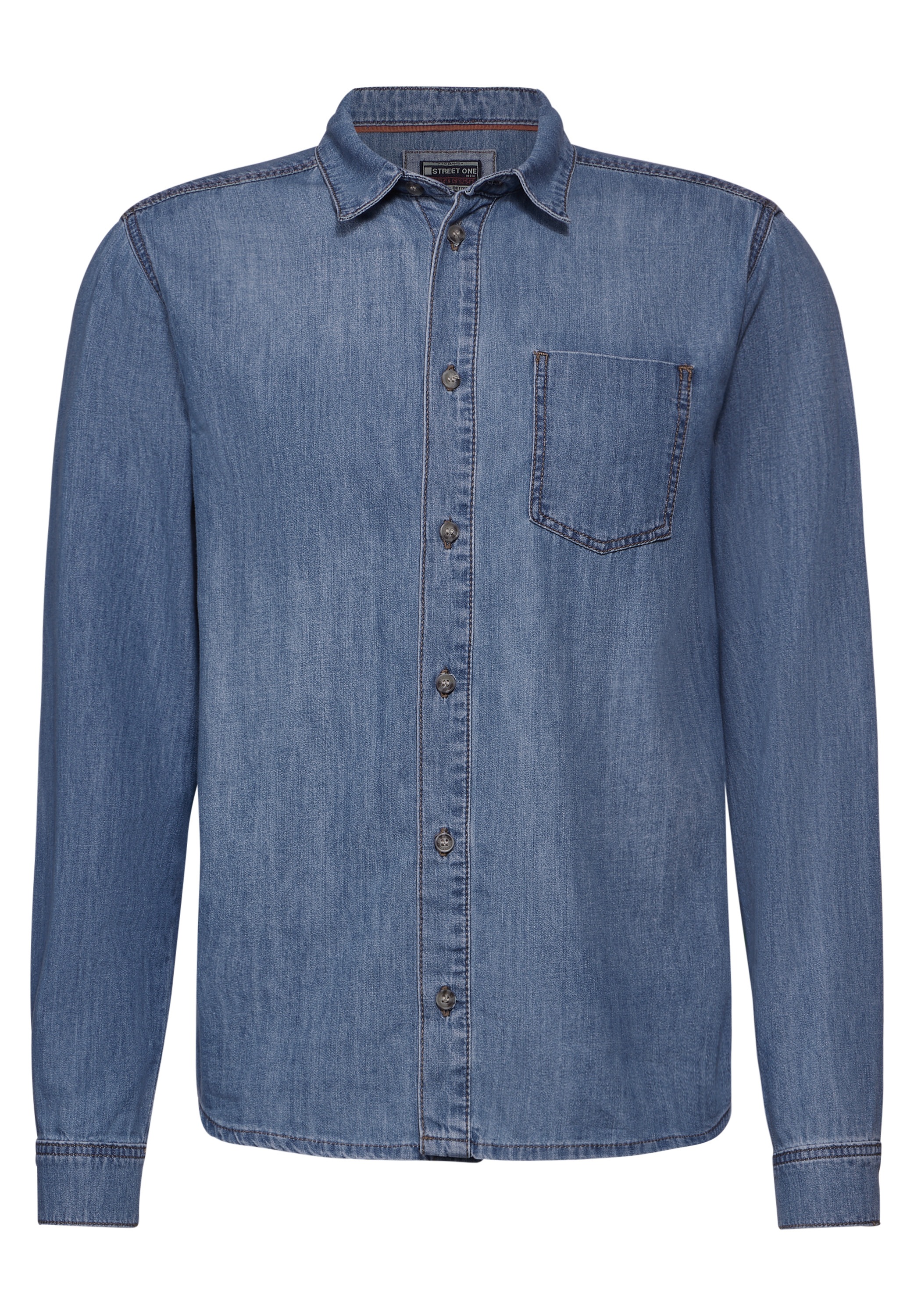 STREET ONE MEN Jeanshemd, aus reiner Baumwolle