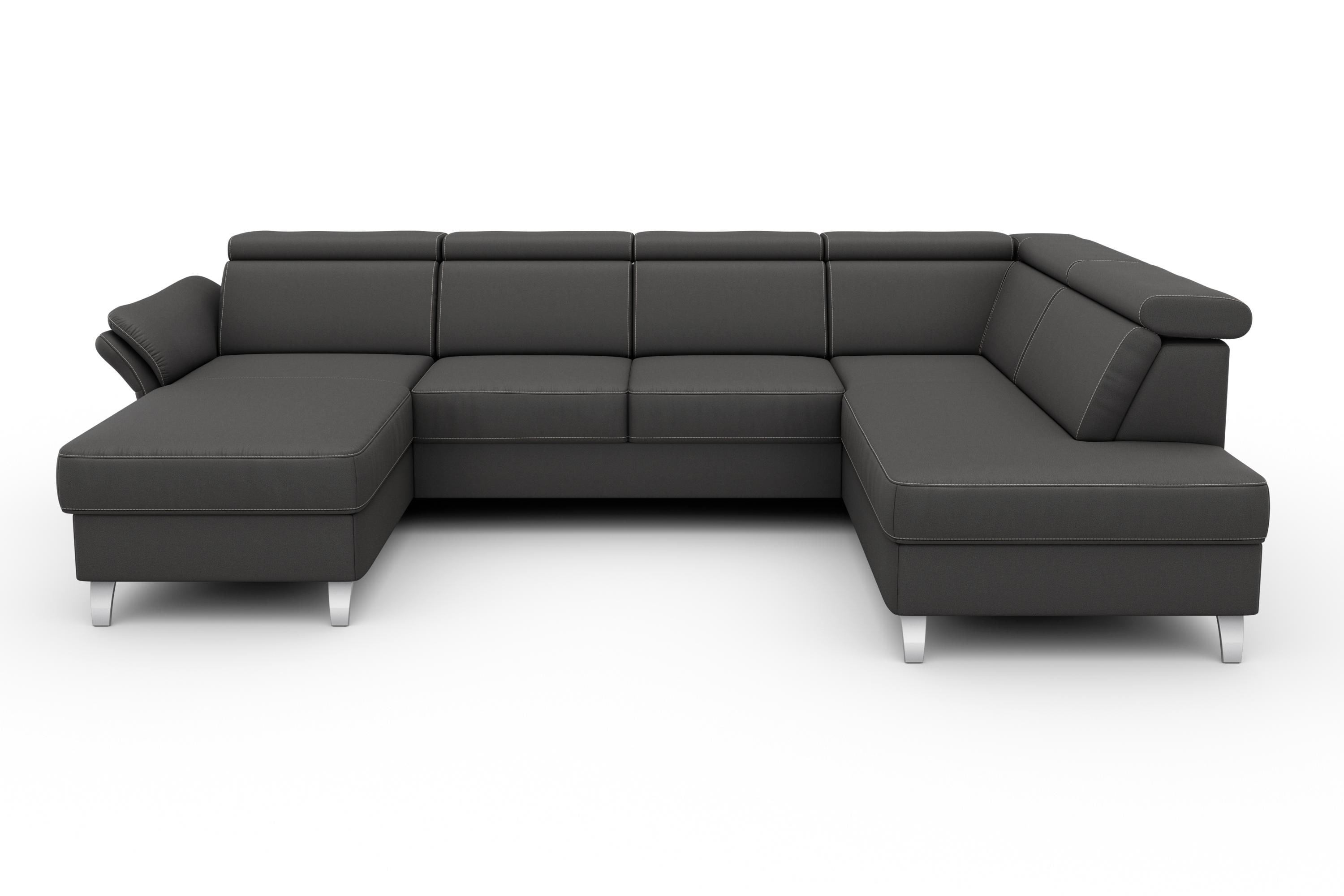 sit&more Wohnlandschaft "Vincenzo U-Form" inklusive Kopfteilverstellung, optional Schlaffunktion & Bettkasten