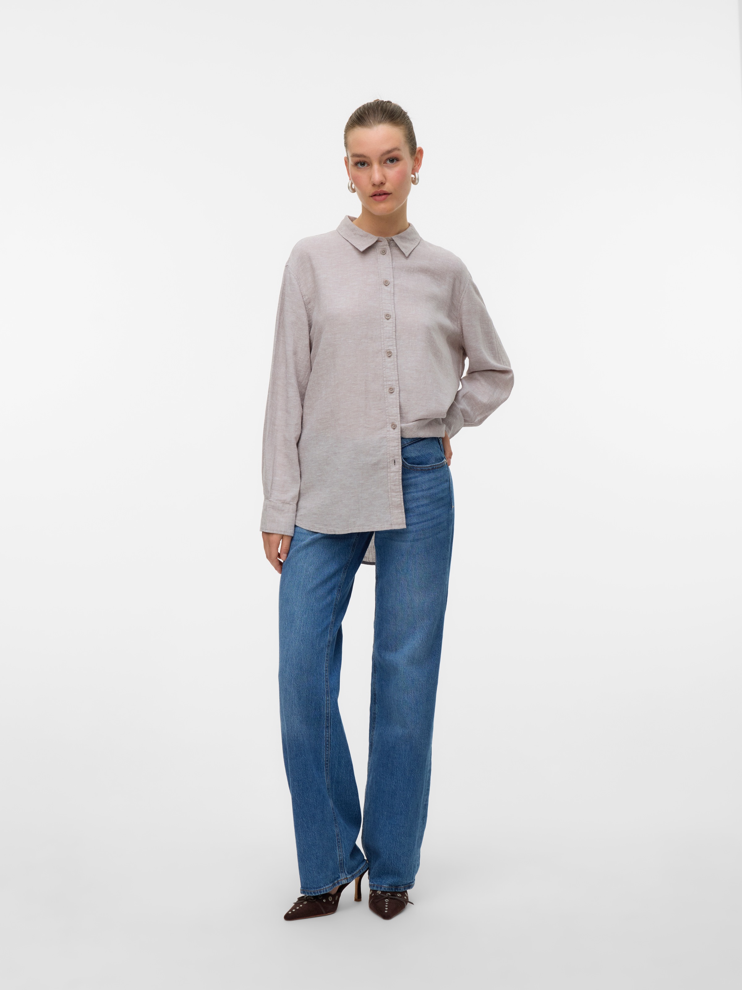 Vero Moda Hemdbluse »VMLINN LINEN LS SHIRT WVN NOOS«, hochwertige Qaulität mit Leinen