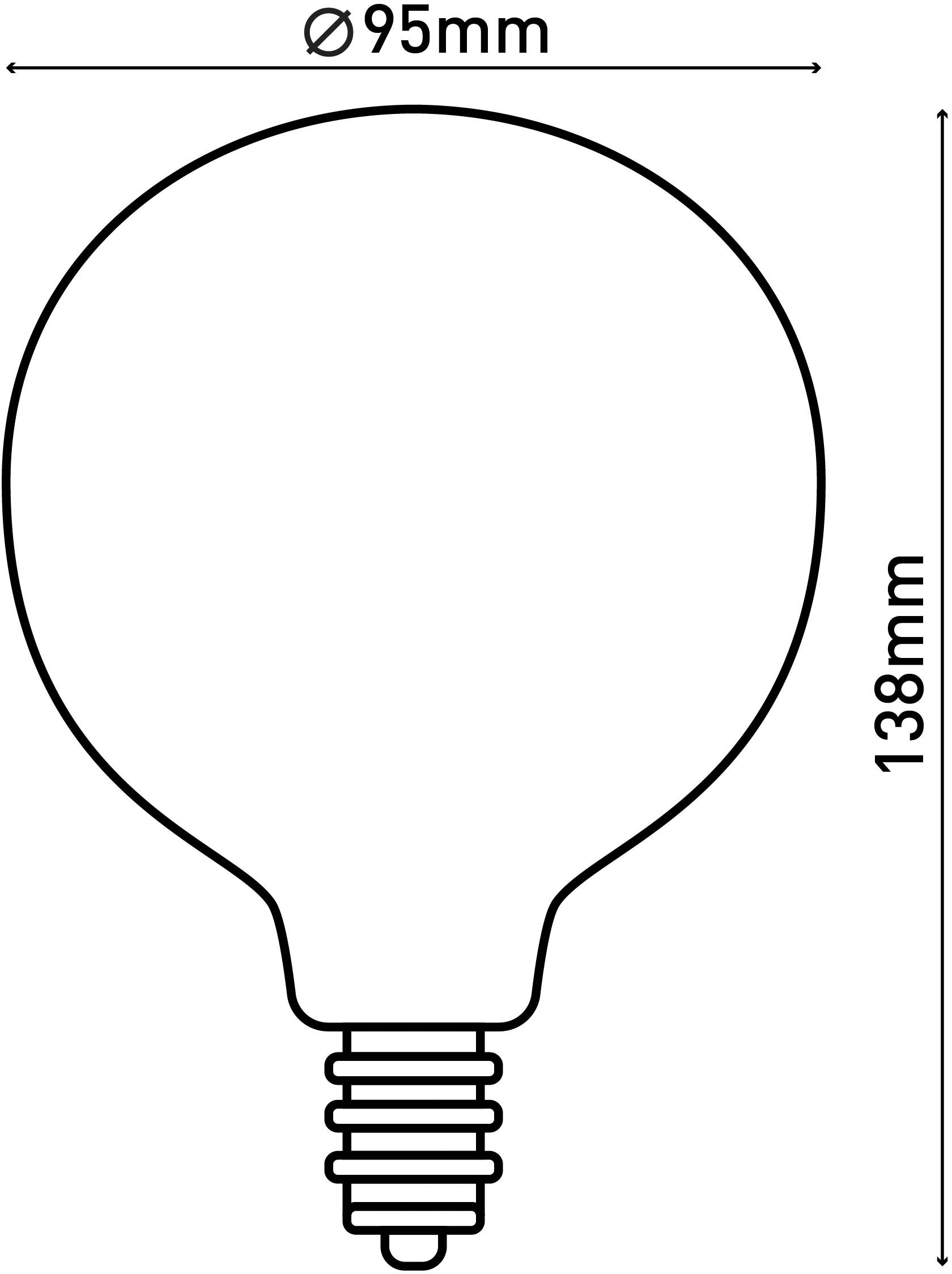 näve LED-Leuchtmittel »Dilly«, E27, 3 St., Warmweiß, Retro Ø 9,5cm Filament, 3er Set, 4W LED, dimmbar, 1800 Kelvin