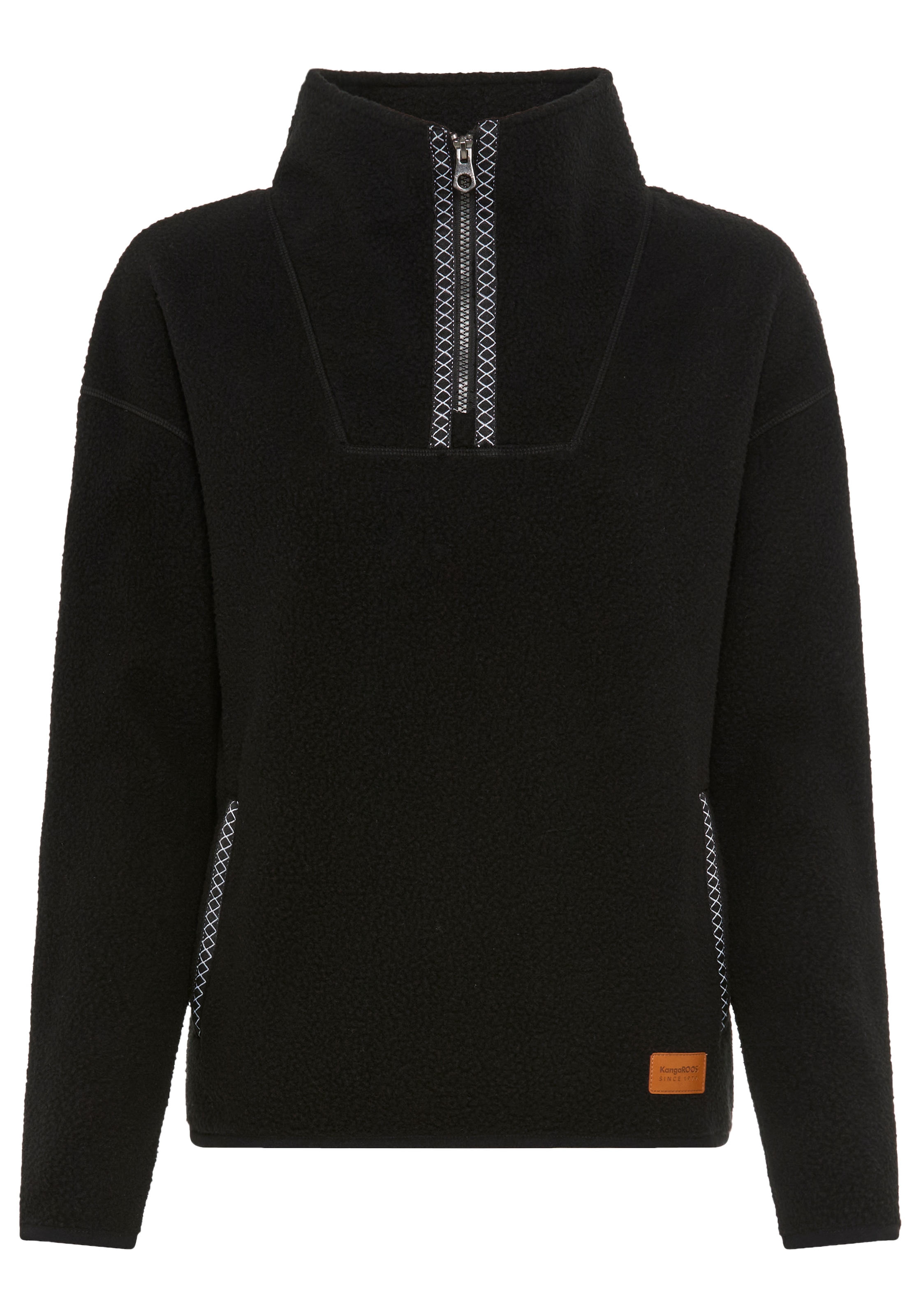 KangaROOS Fleecepullover, aus kuscheligem Sherpa Fleece, Half-zip