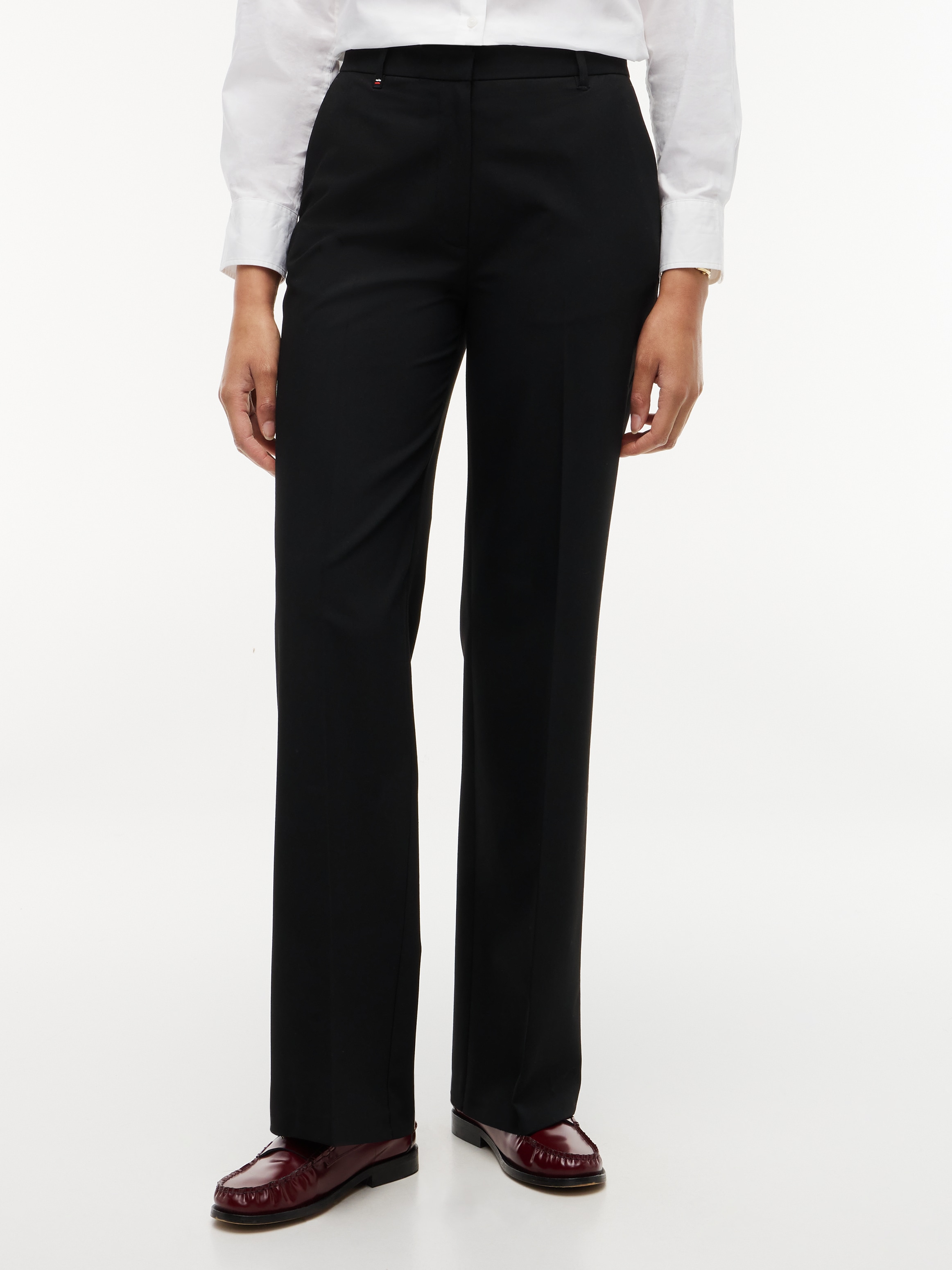 Tommy Hilfiger Anzughose "VISCOSE BLEND STRAIGHT PANT" Materialmix, straight fit, in großen Größen
