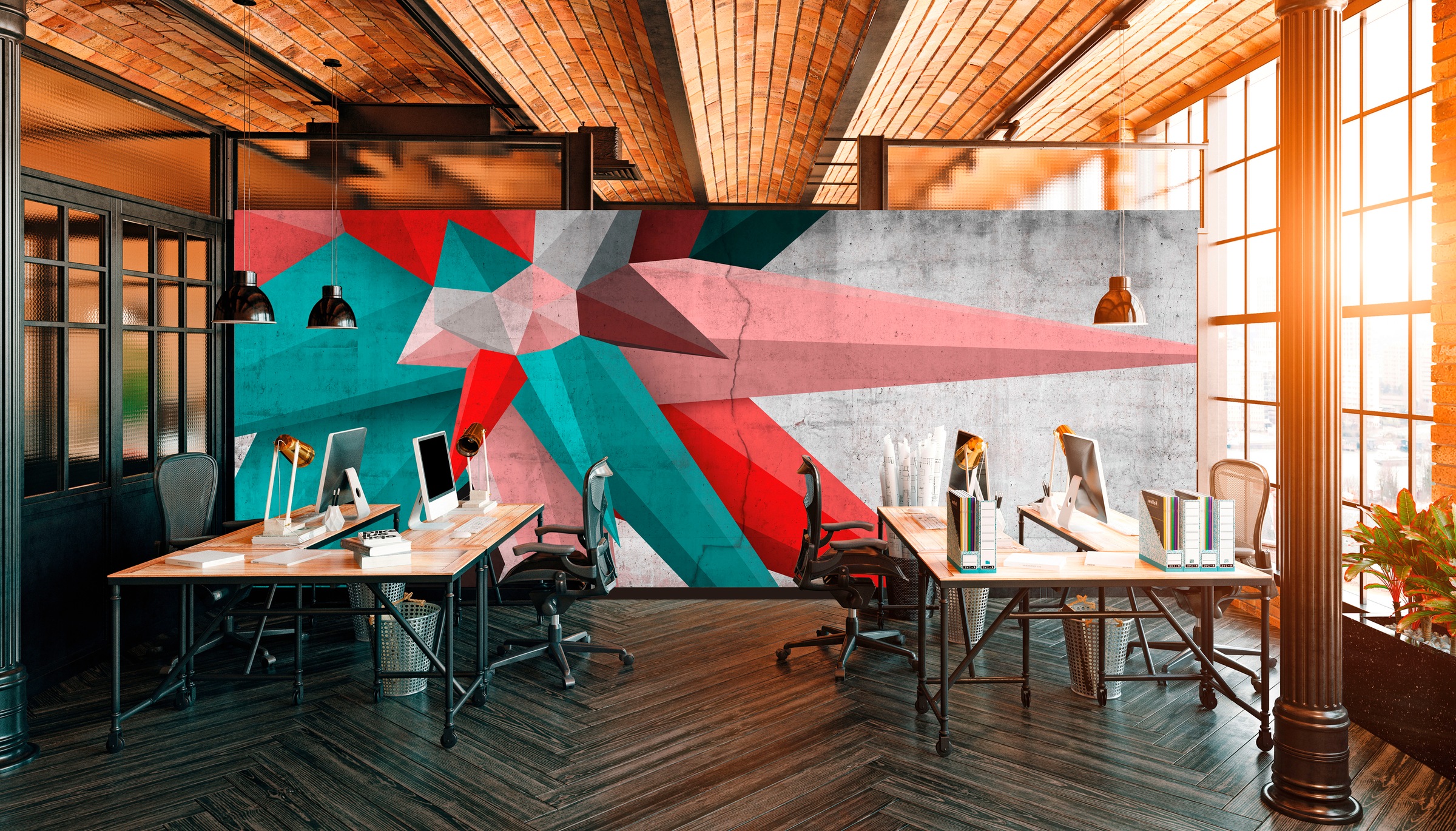 Architects Paper Fototapete »Atelier 47 Used Star 2«, 3D-Optik, Vlies, Wand, Schräge, Decke