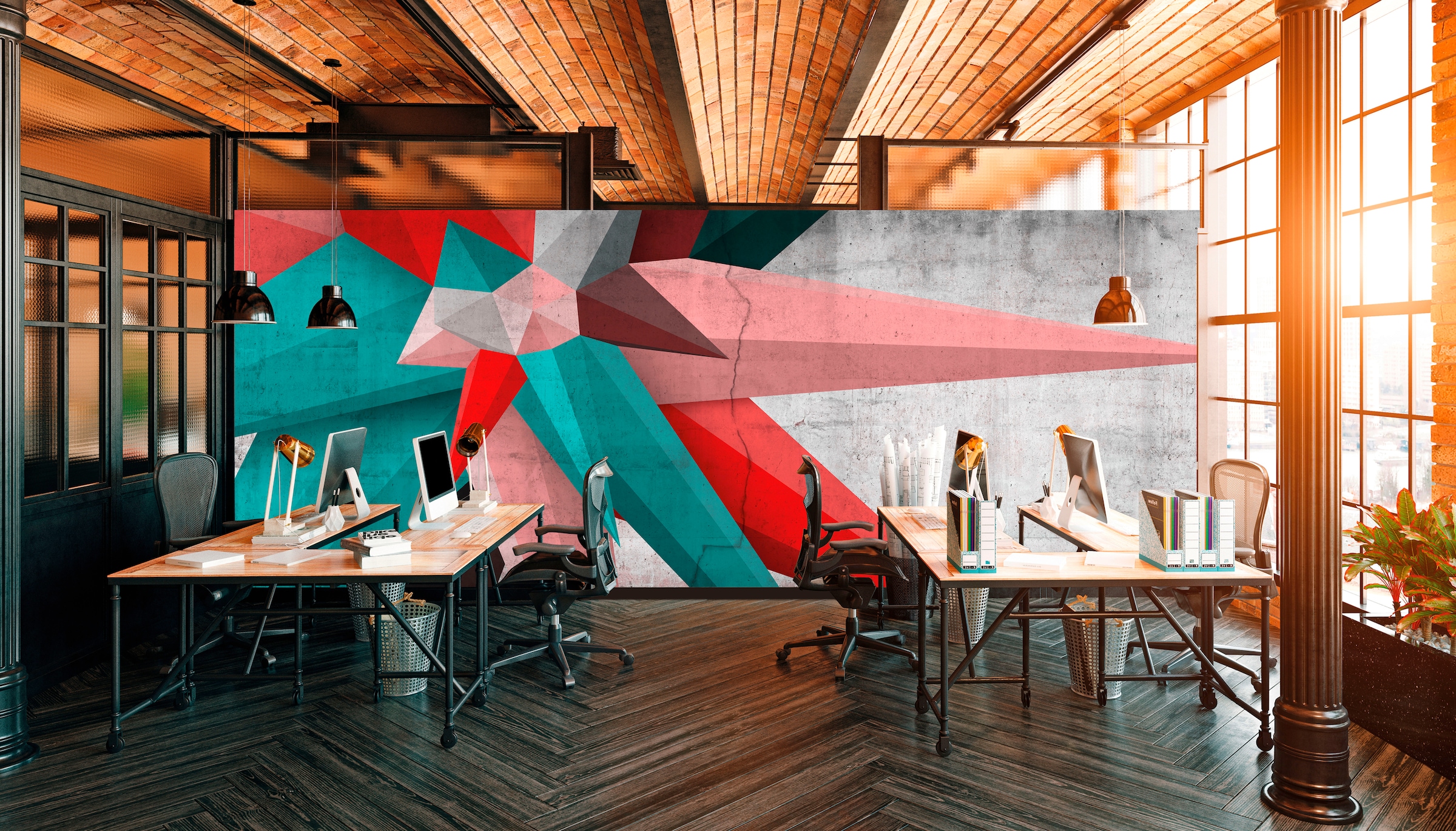 Architects Paper Fototapete »Atelier 47 Used Star 2«, 3D-Optik, Vlies, Wand, Schräge, Decke