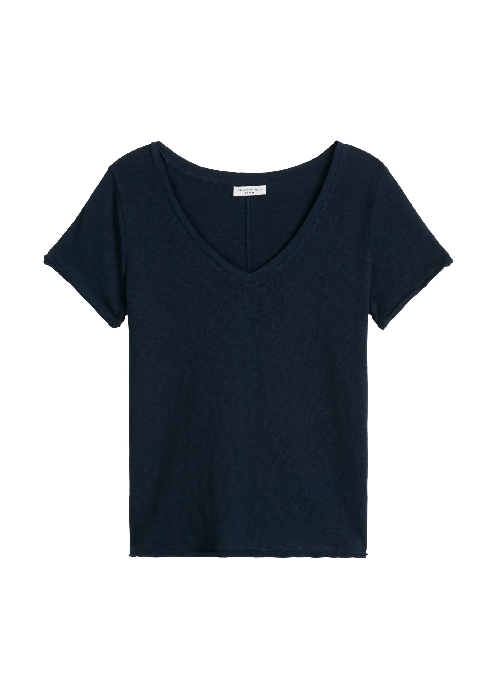 Marc O'Polo DENIM T-Shirt mit  abgerundetem V-Neck