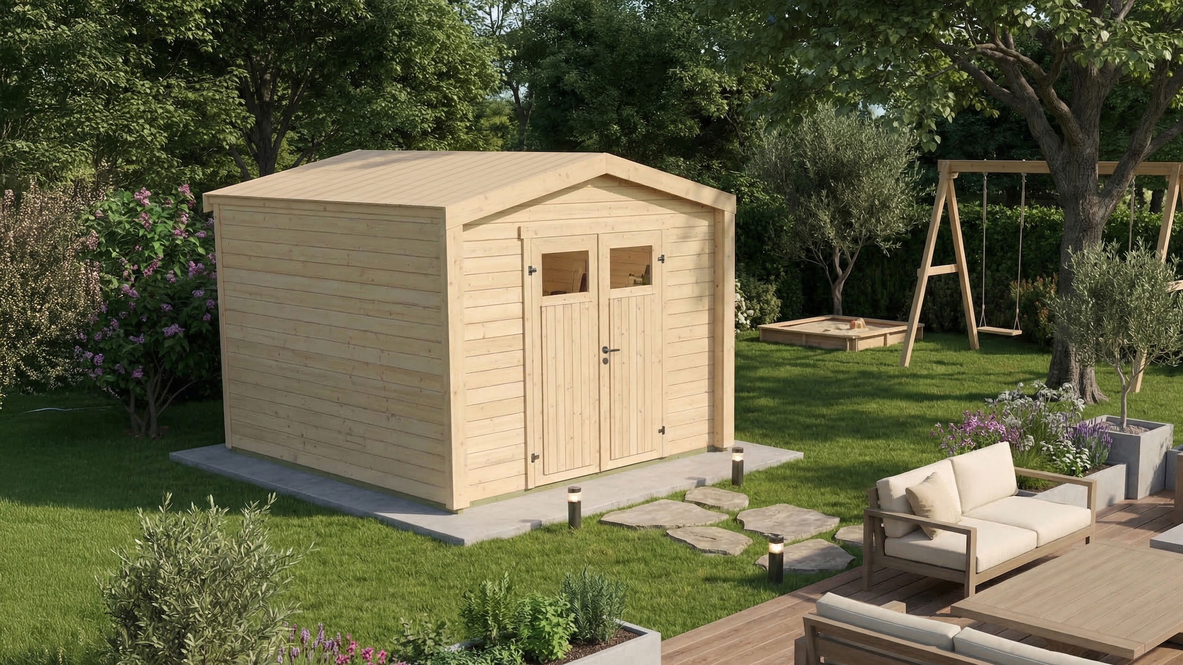 weka Gartenhaus »Killarney« Doppeltür, 1/4 verglast