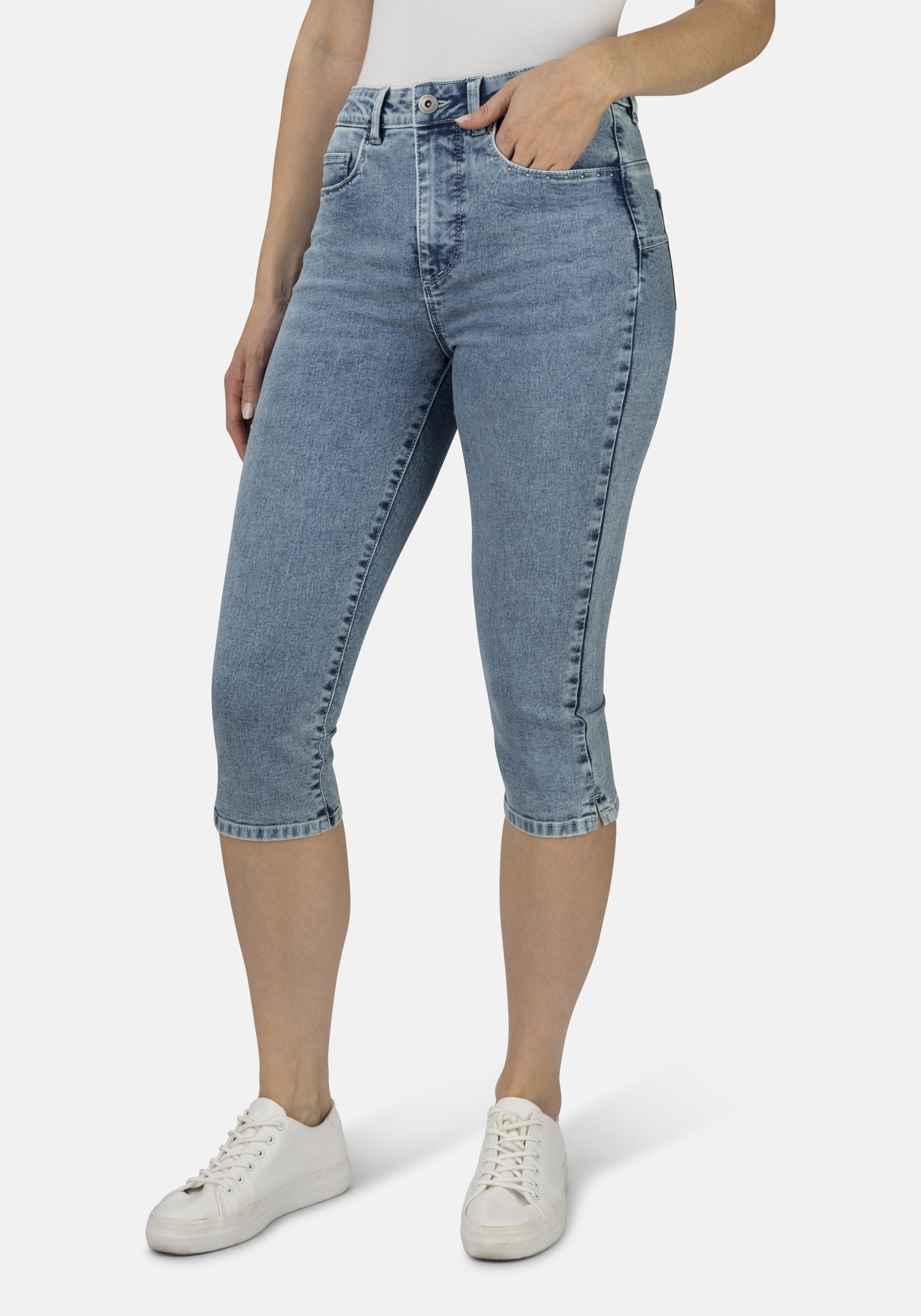 STOOKER WOMEN 7/8-Jeans "Denim Capri Skinny Fit Jeans" Skinny Fit Casual Cl günstig online kaufen