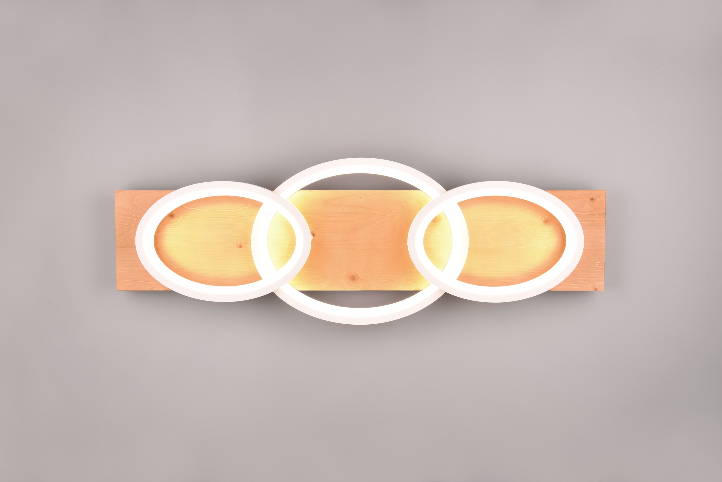 TRIO Leuchten LED Deckenleuchte »BARCA, dimmbare Deckenlampe aus Holz & Metall mit indirektem Licht«, 1 flammig, Leuchtmittel LED-Board | LED fest integriert, LED warmweiß & 4700 Lumen, für Wand- und Deckenmontage, 3 Dimmstufen