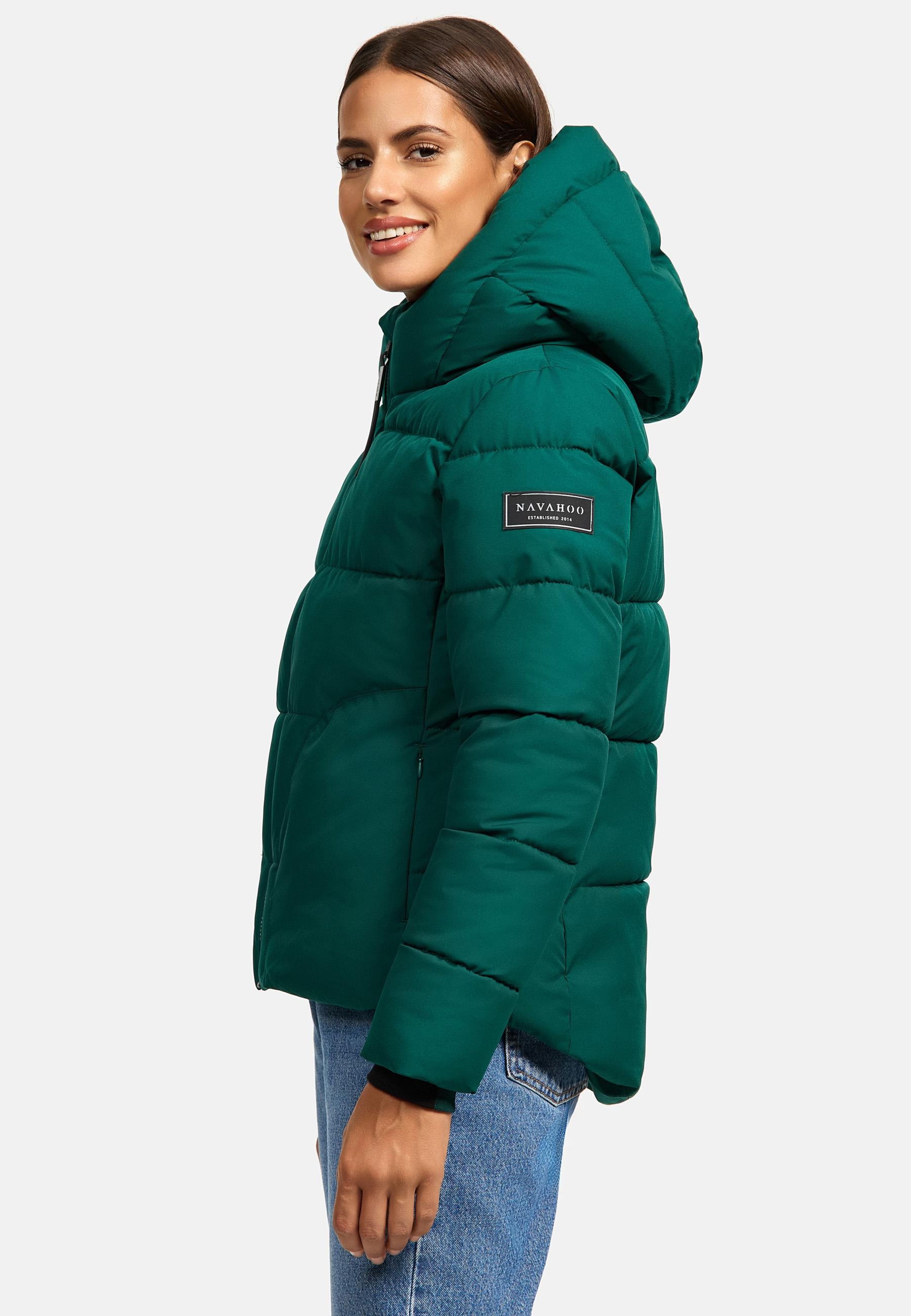 Navahoo Steppjacke »Lachperle XIV«, mit Kapuze, Kurze gesteppte Damen Winterjacke mit hohem Kragen und Kapuze