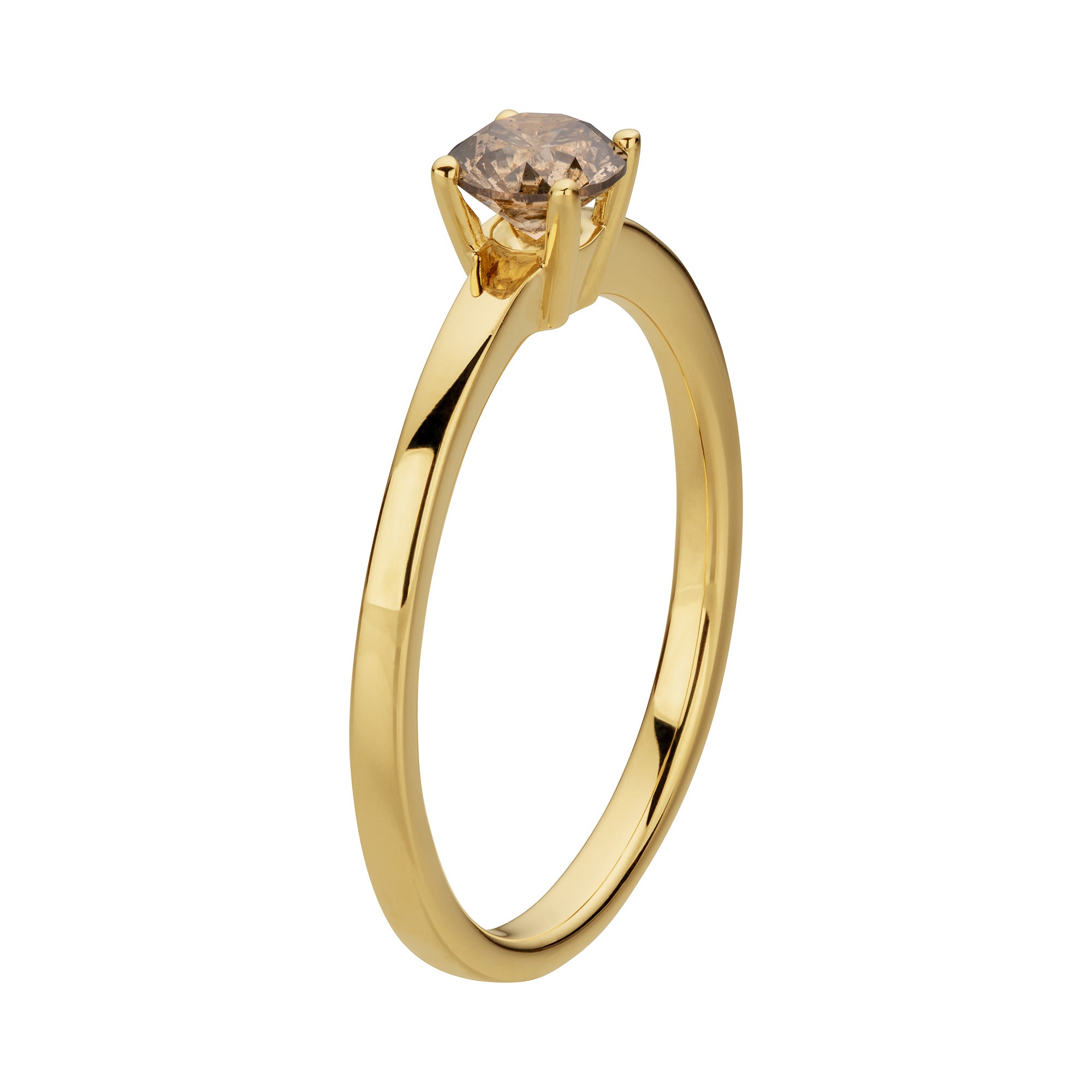 Orolino Fingerring »585/- Gelbgold 1 Brill. 0,50ct. braun«