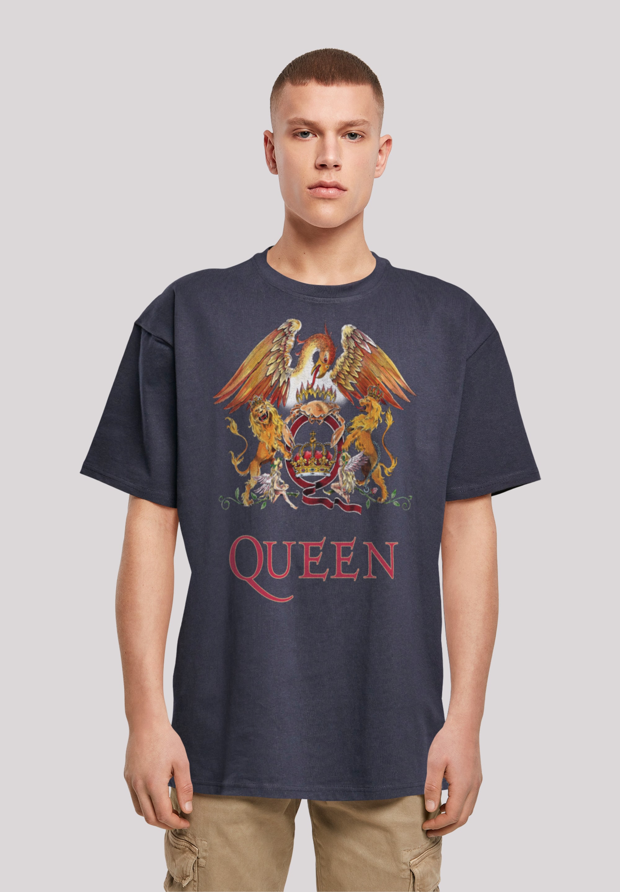 bestellen ▷ Print Black«, Crest Classic Rockband T-Shirt | F4NT4STIC »Queen BAUR