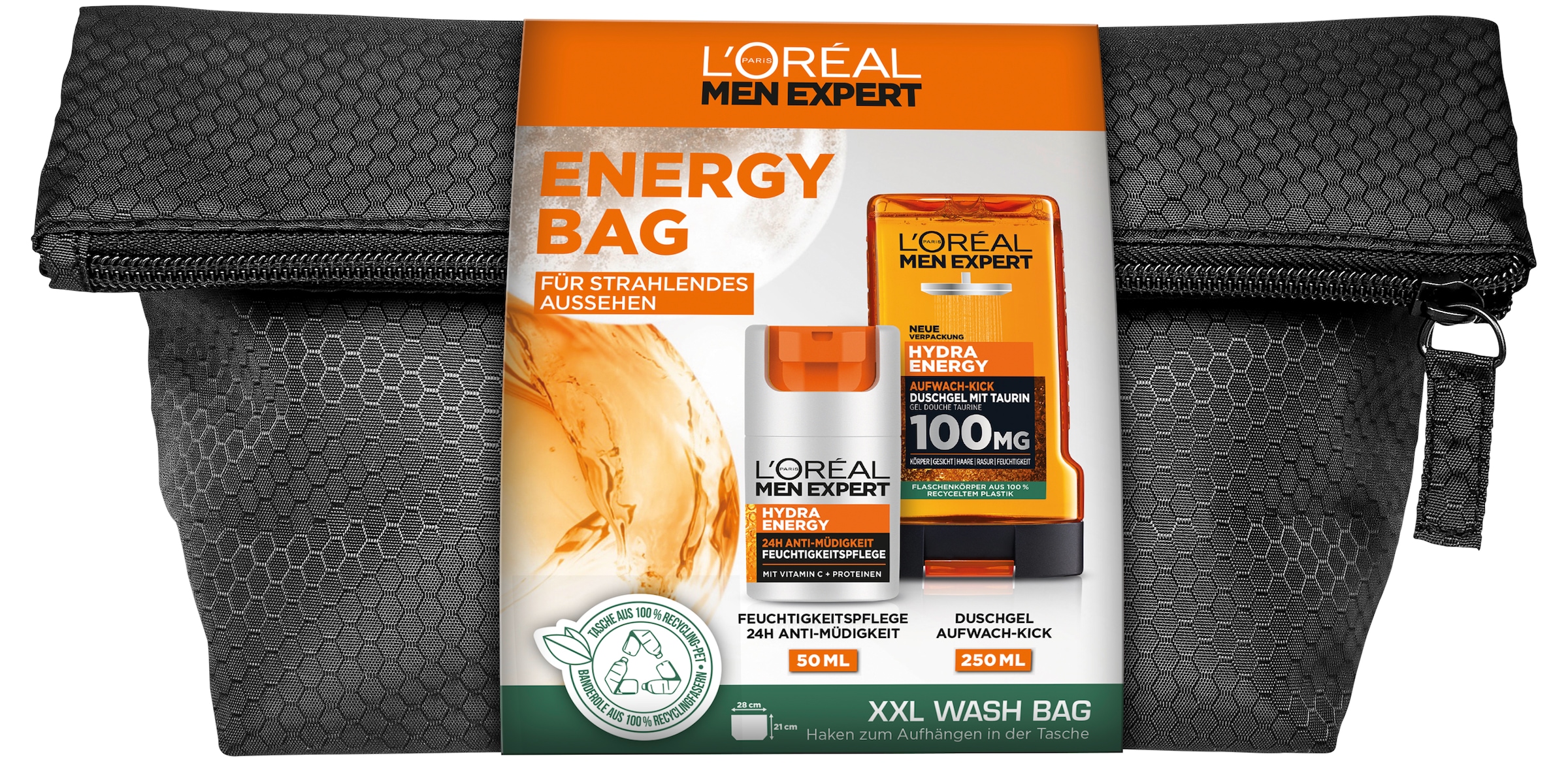 L'ORÉAL PARIS MEN EXPERT Pflege-Set »L'Oréal Men Expert Hydra Energy Energy Bag«, (Set, 3 tlg.), mit hoher Wirksamkeit