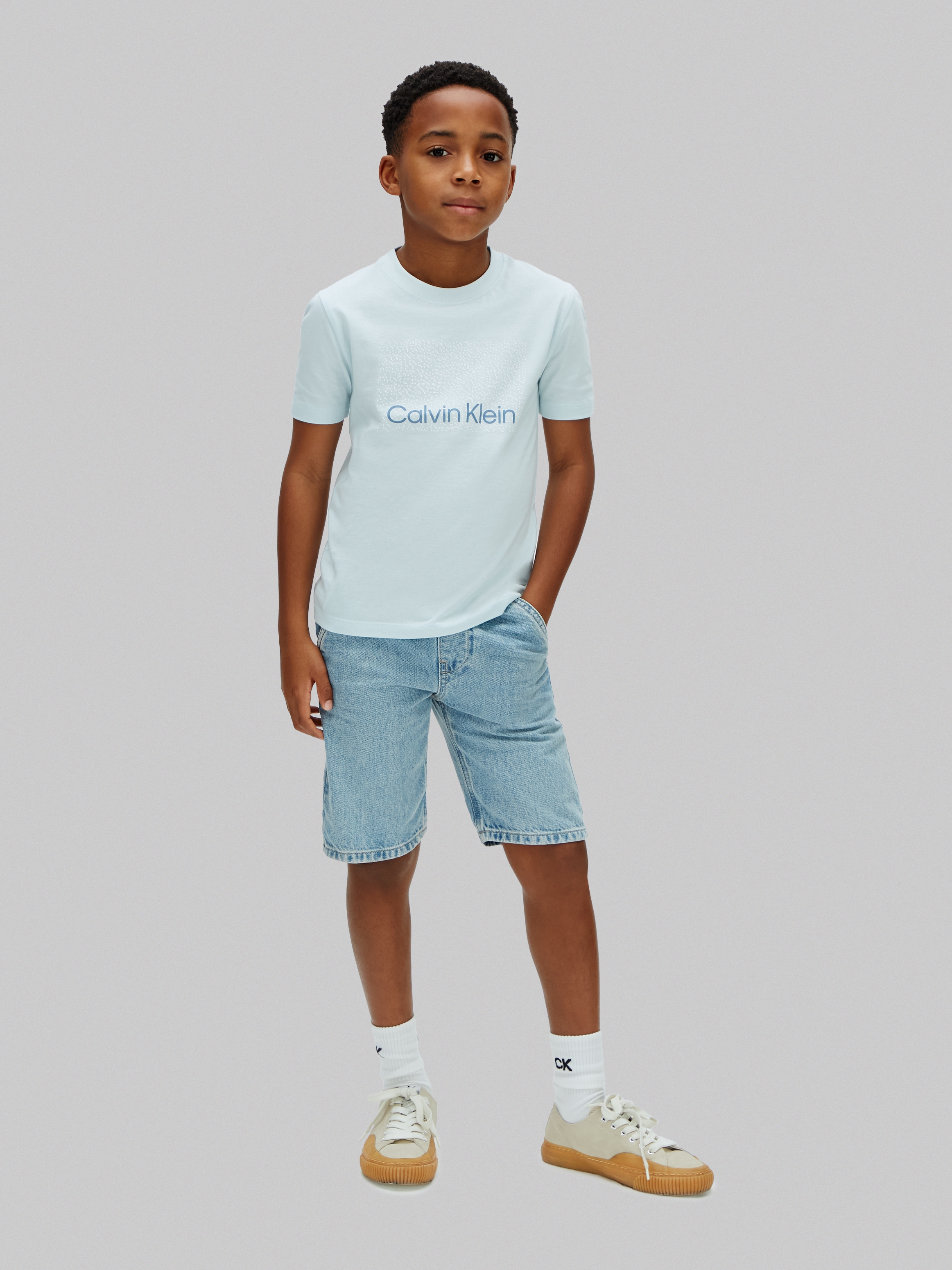 Calvin Klein Jeans T-Shirt »PERFORATION T-SHIRT« Regular fit für Kinder mit Markenprint