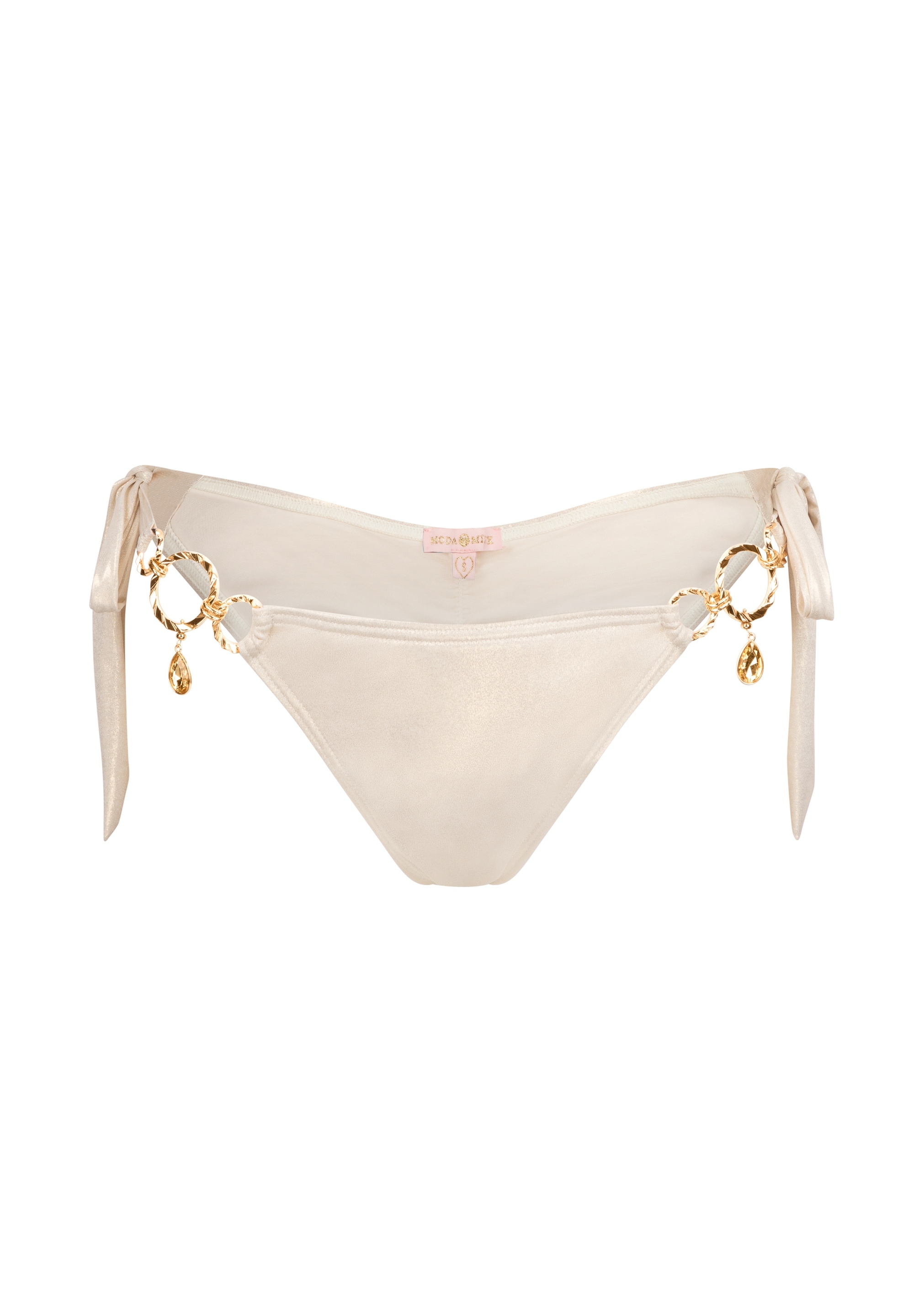 Moda Minx Bikini-Hose »Mykonos Pendant«, (1 St.), mit seitlicher Bindung und goldfarbenen Ringen