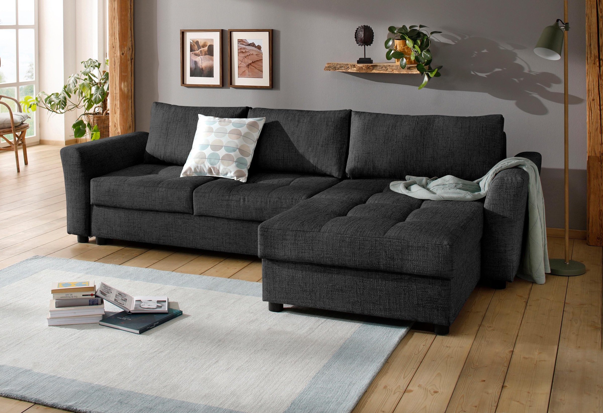 Home affaire Ecksofa »Torben L-Form«, inkl. Bettfunktion und Bettkasten, mit Federkern