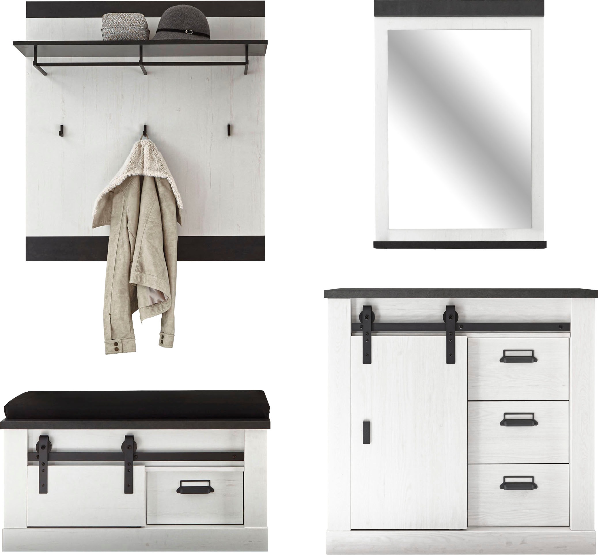 Thumbnail - Home affaire Garderoben-Set "SHERWOOD" 4 Stk. tlg.