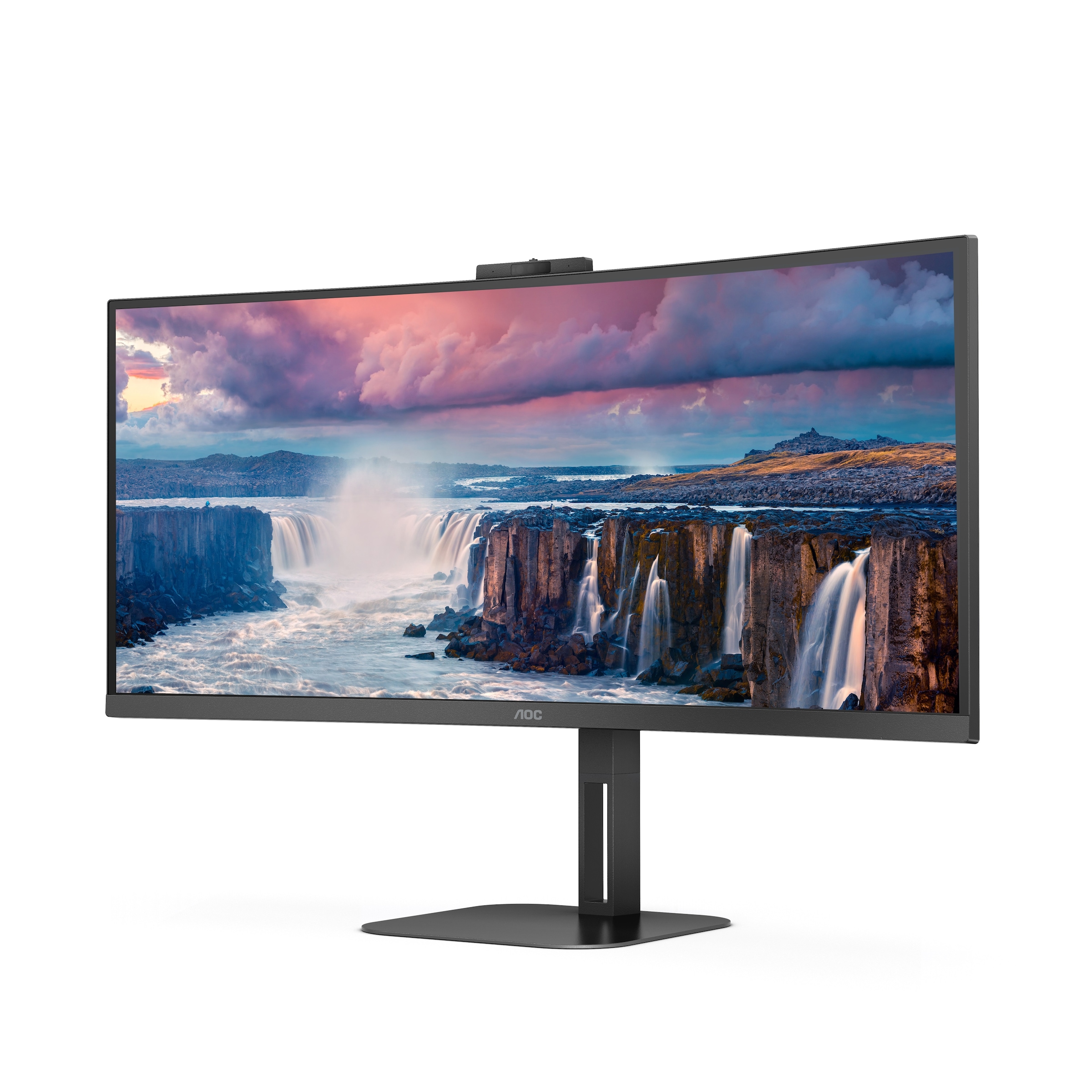 AOC Curved-Gaming-Monitor »CU34V5CW/BK«, 86,3 cm/34 Zoll, 3440 x 1440 px, 1 ms Reaktionszeit, 100 Hz, integrierte Windows-Hello-Webcam