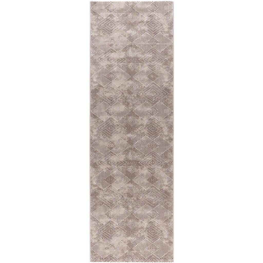 Wohnen Teppiche Sehrazat Läufer »Amatis 6620«, rechteckig, 12 mm Höhe, Hoch-Tief-Struktur, Wohnzimmer beige