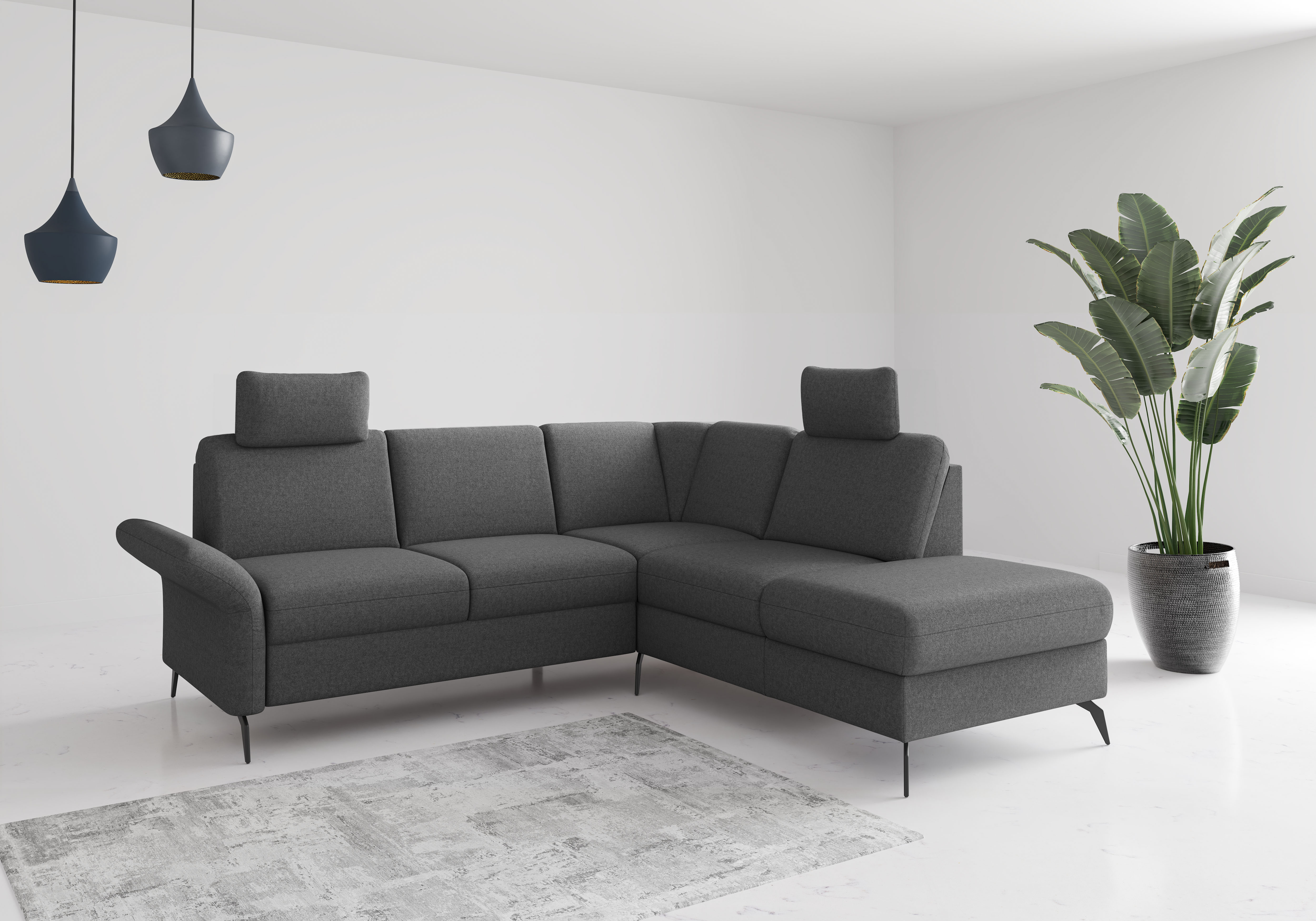 OTTO home Ecksofa "Rochelle" wahlweise mit Schlaffunktion, Bettkasten und Armteilverstellung