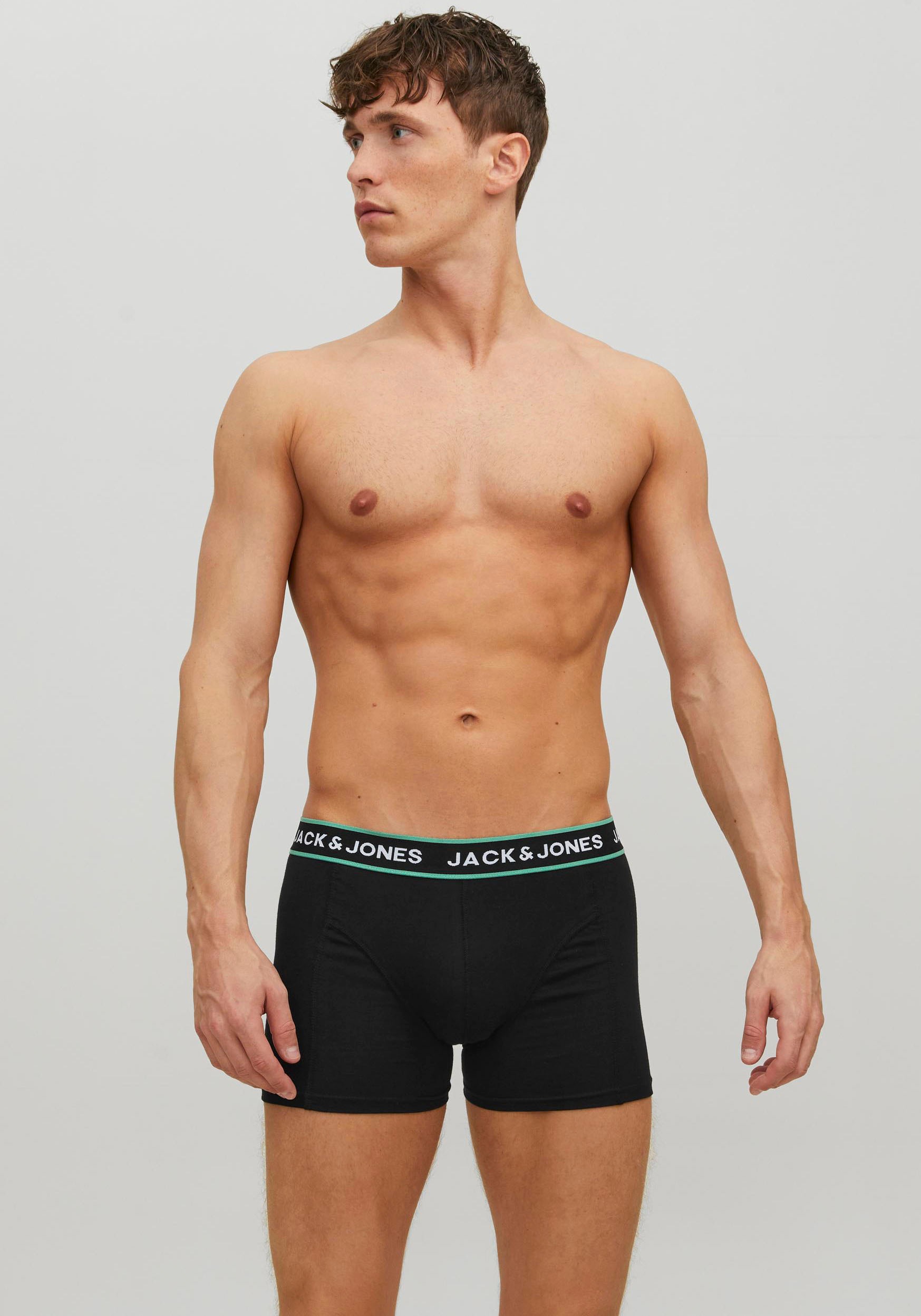 Thumbnail - Jack & Jones Trunk "JACFLOWER mit Blumenprint und elastischem Bund" Packung, 3 Stk. bedruckt, modisch, eng anliegend, Ba...