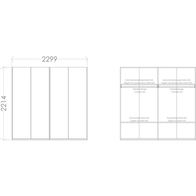 BAUR Müller SMALL Boden innen 4«, mit Plus »Modular | durchgehendem Variante LIVING Kleiderschrank jeweils