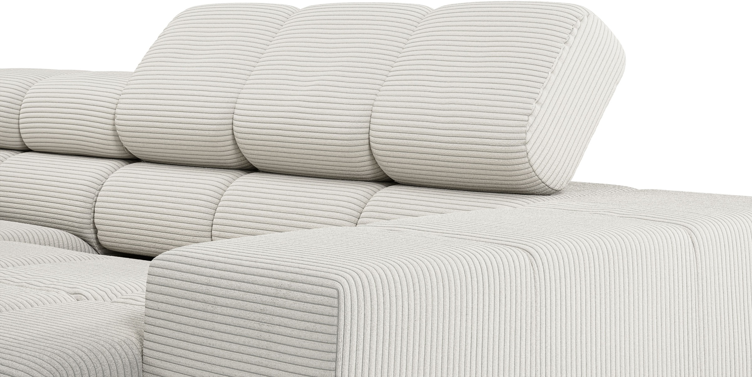 INOSIGN Ecksofa »Ancona, incl. Kopfteilverstellung + 3 Zierkissen, L-Form, bequem«, wahlweise motorische Sitztiefenverstellung, B/T(H: 249/215/70 cm